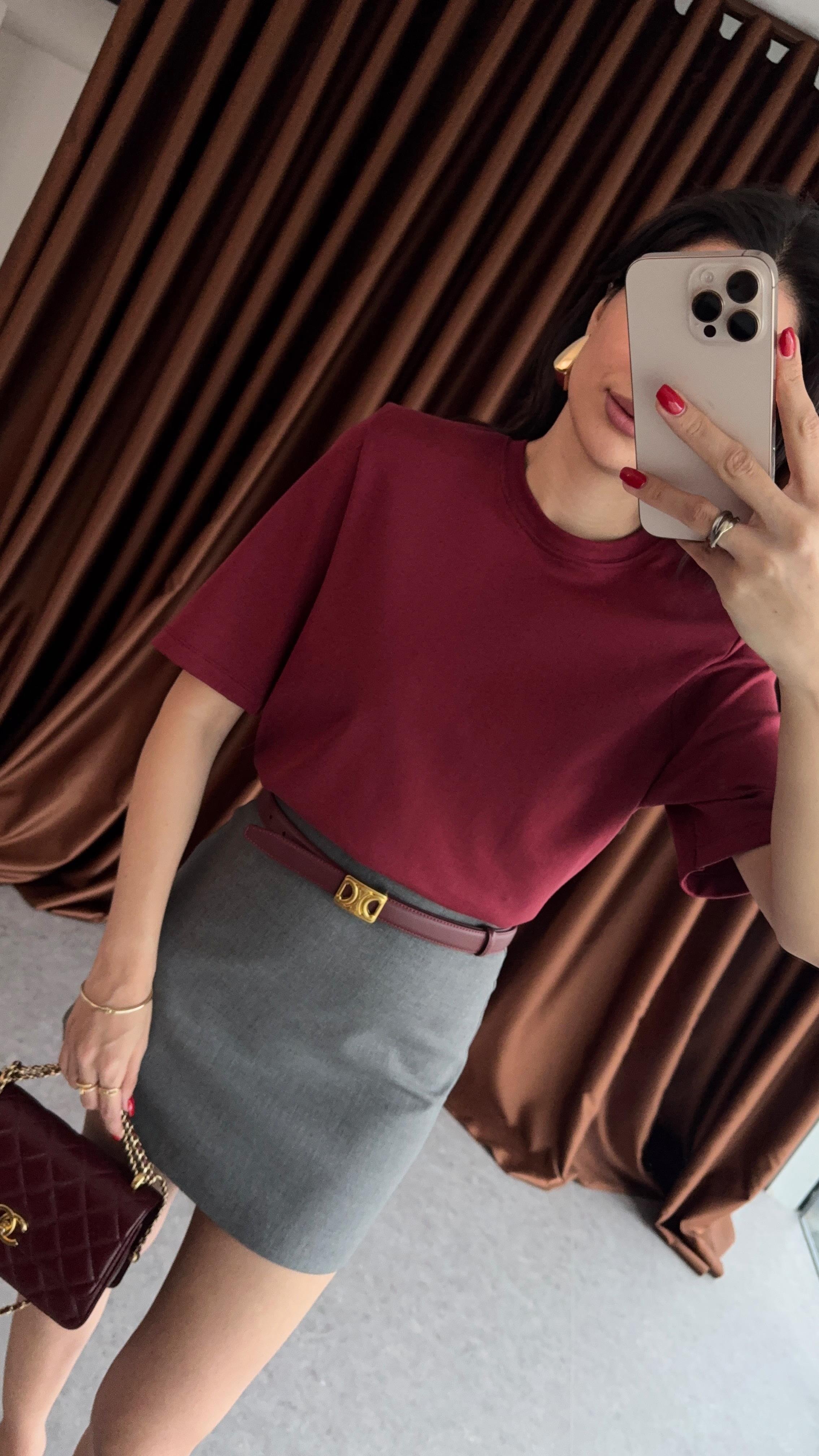 Vatkalı Premium Bordo Basic Triko