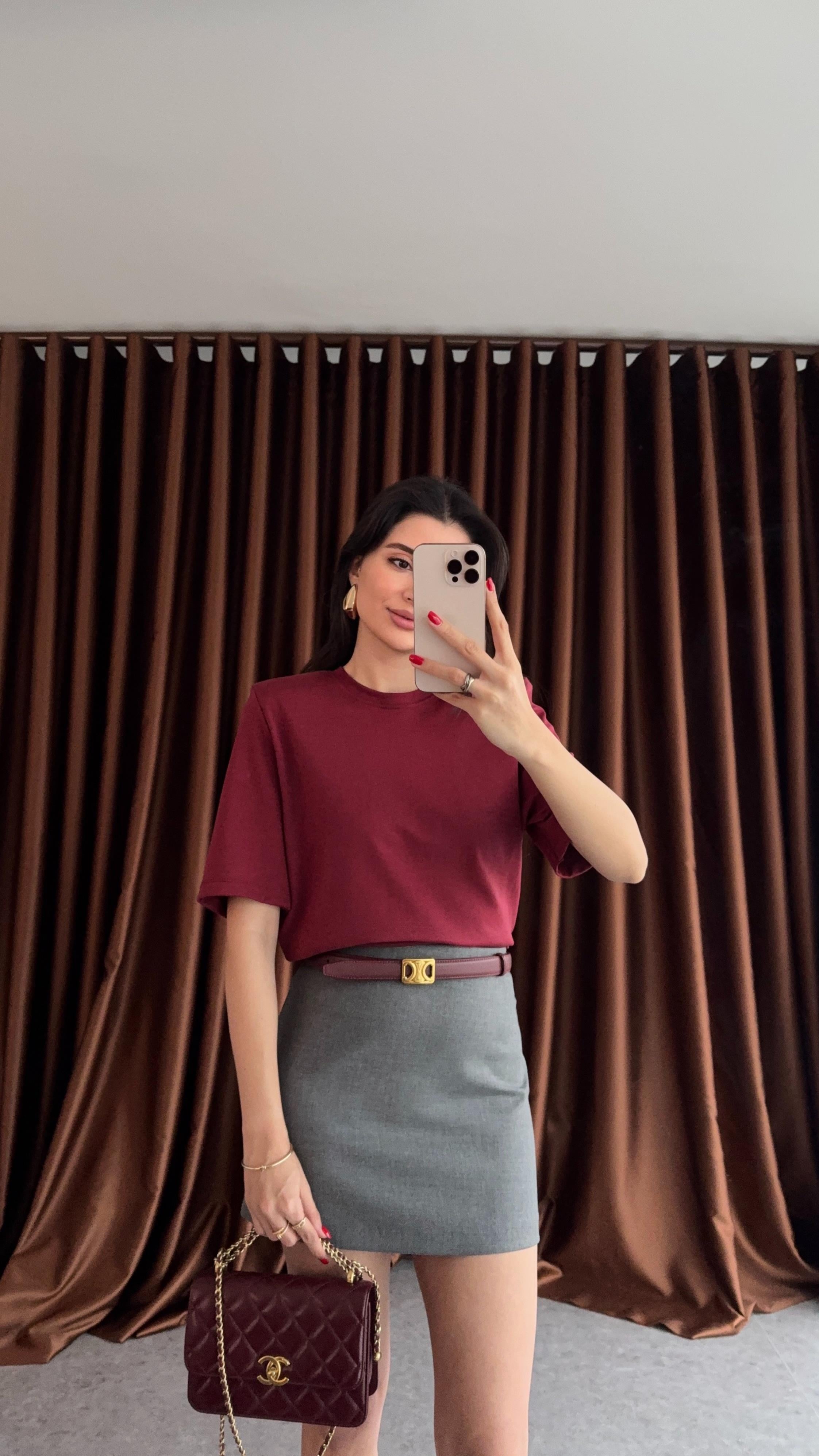 Vatkalı Premium Bordo Basic Triko