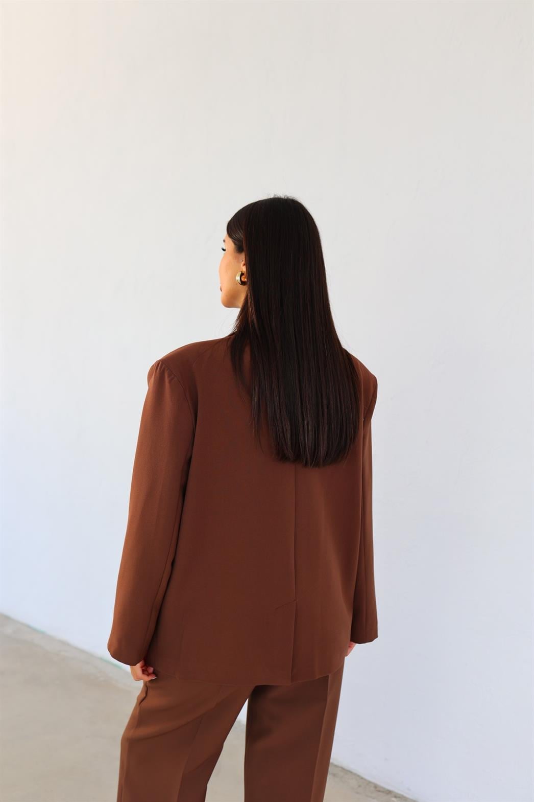 Vintage Kesim Kahverengi Blazer