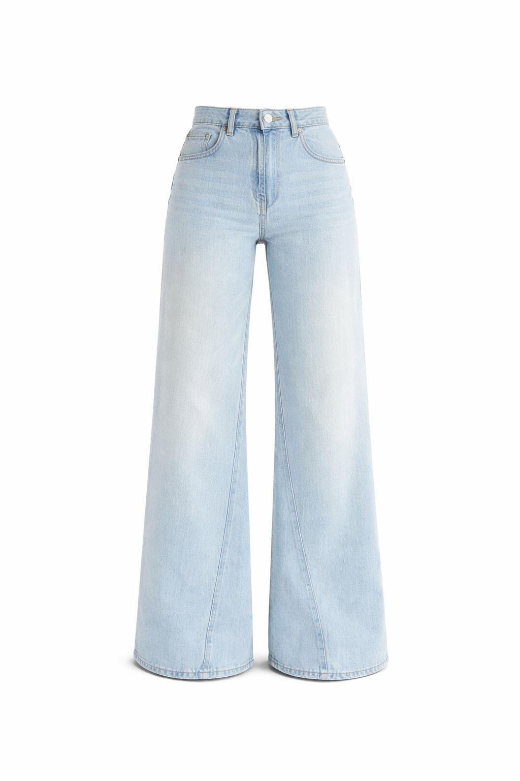 Wide Leg Açık Mavi Yıkamalı Jean