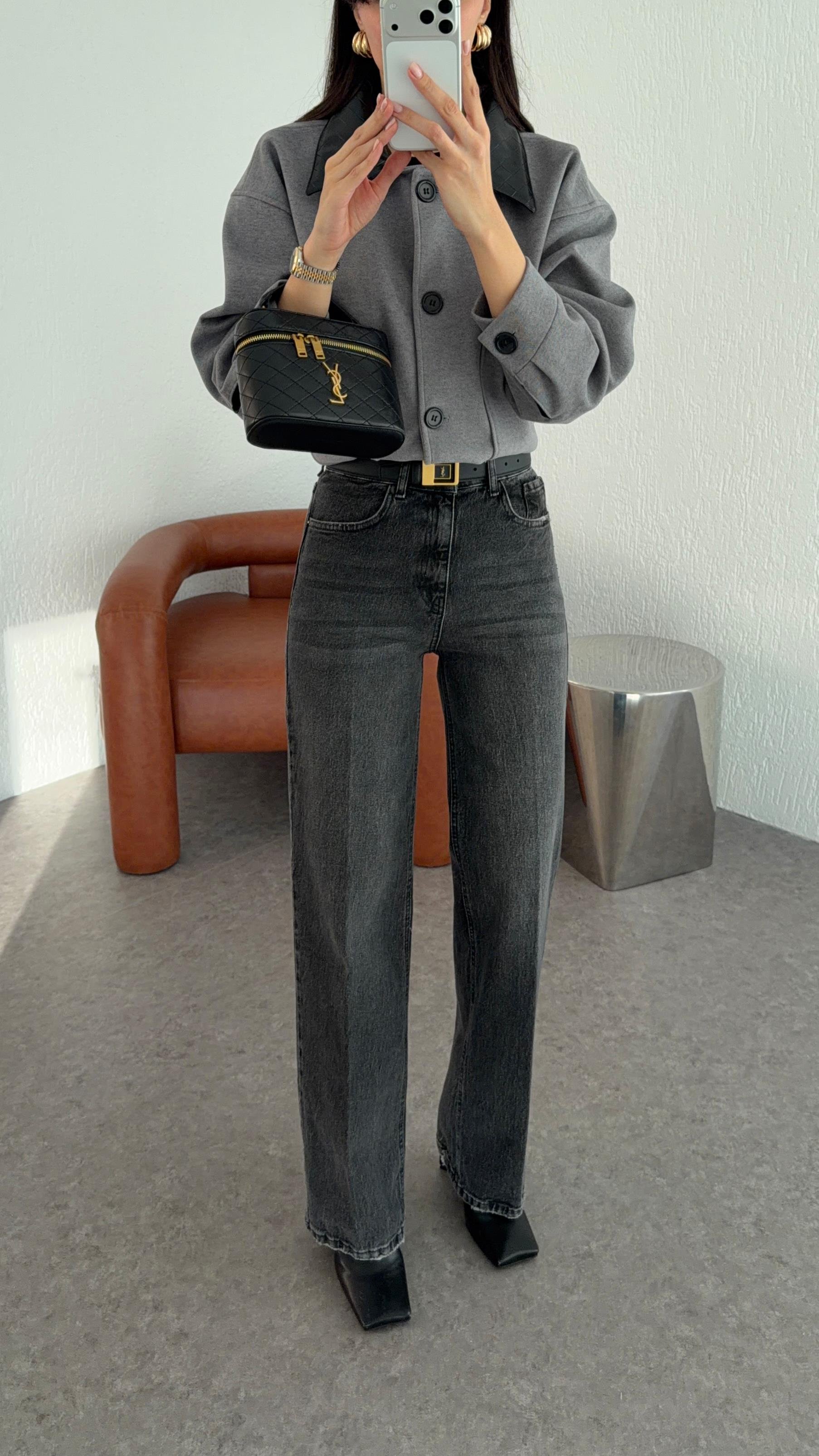 Wide Leg Antrasit Jean