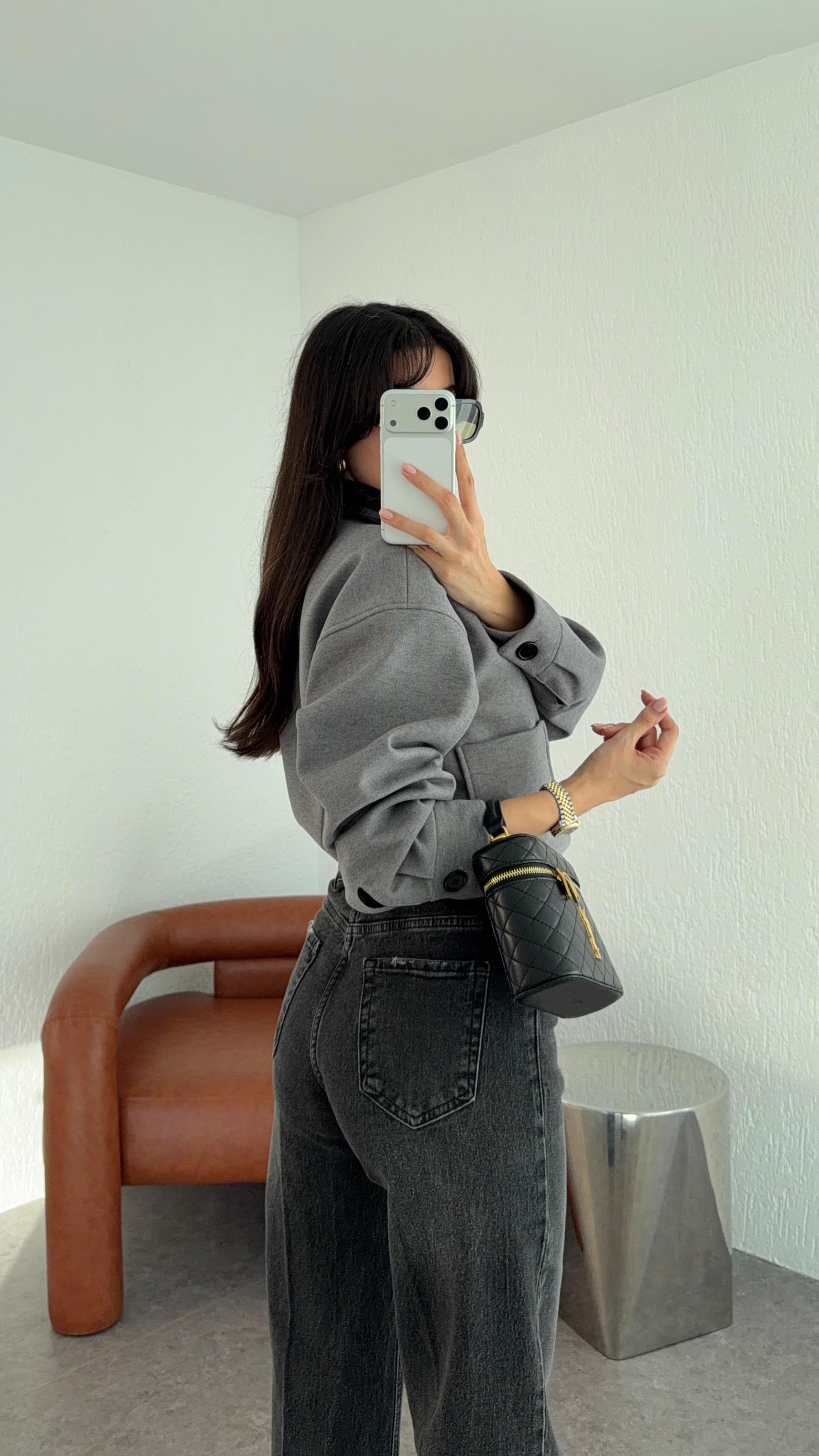 Wide Leg Antrasit Jean