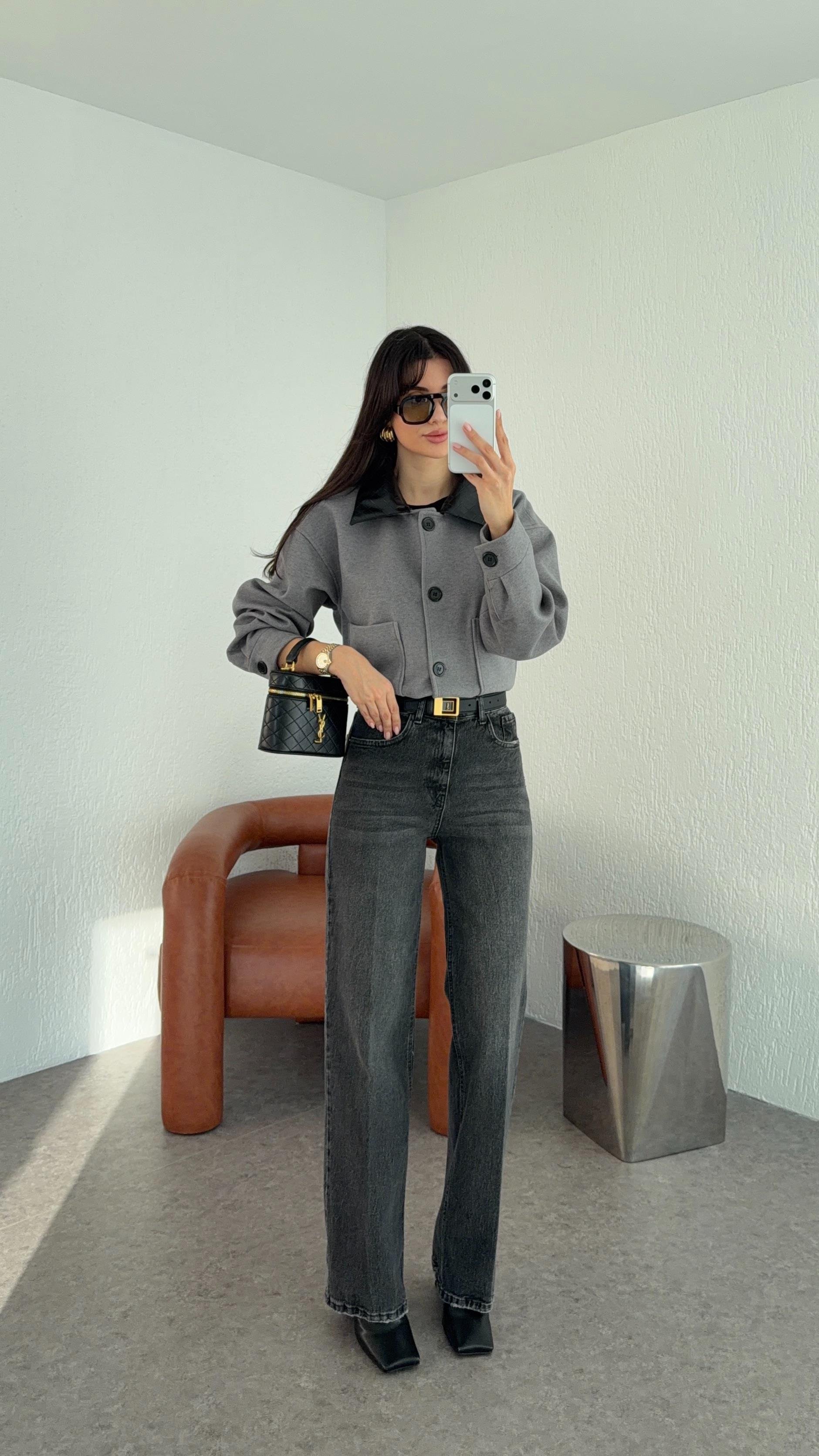 Wide Leg Antrasit Jean