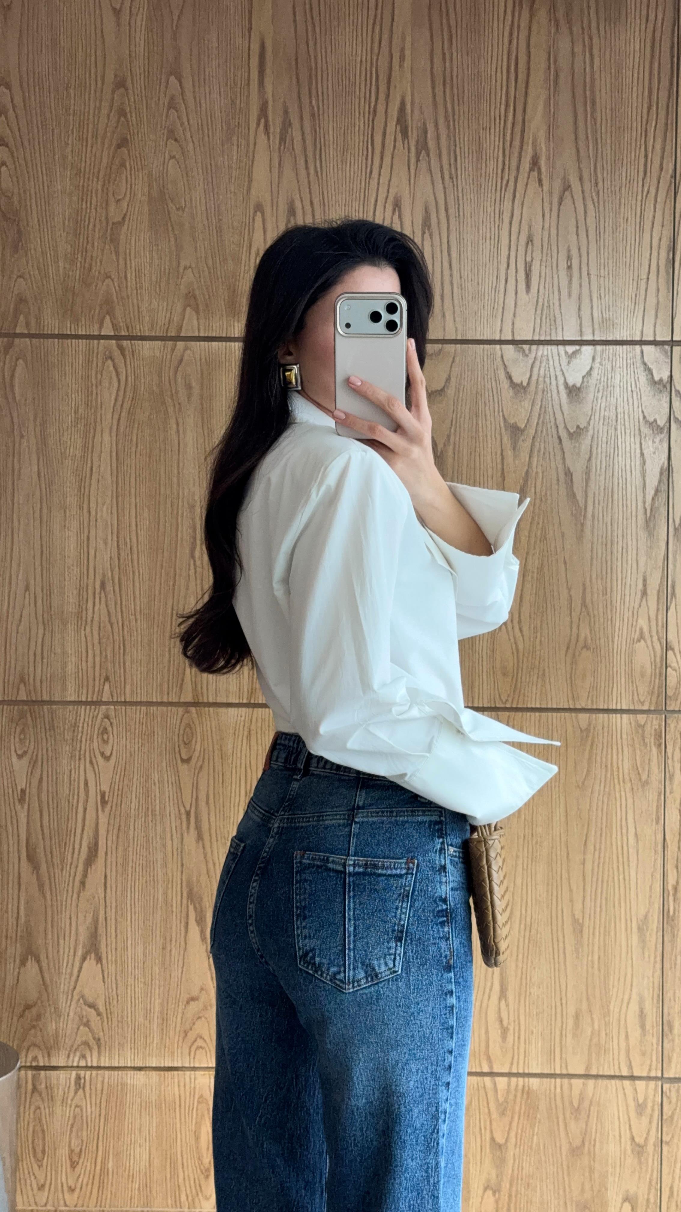 Wide Leg Kesik Paça Mavi Jean