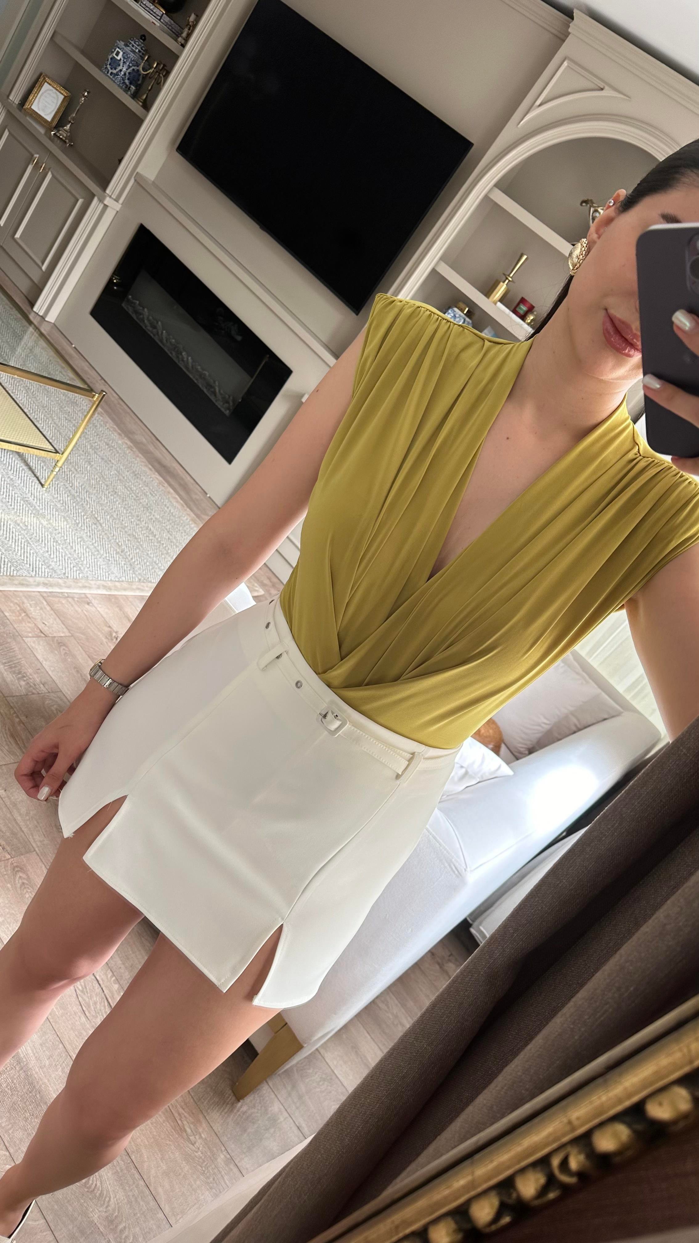 Yağ Yeşili Bodysuit