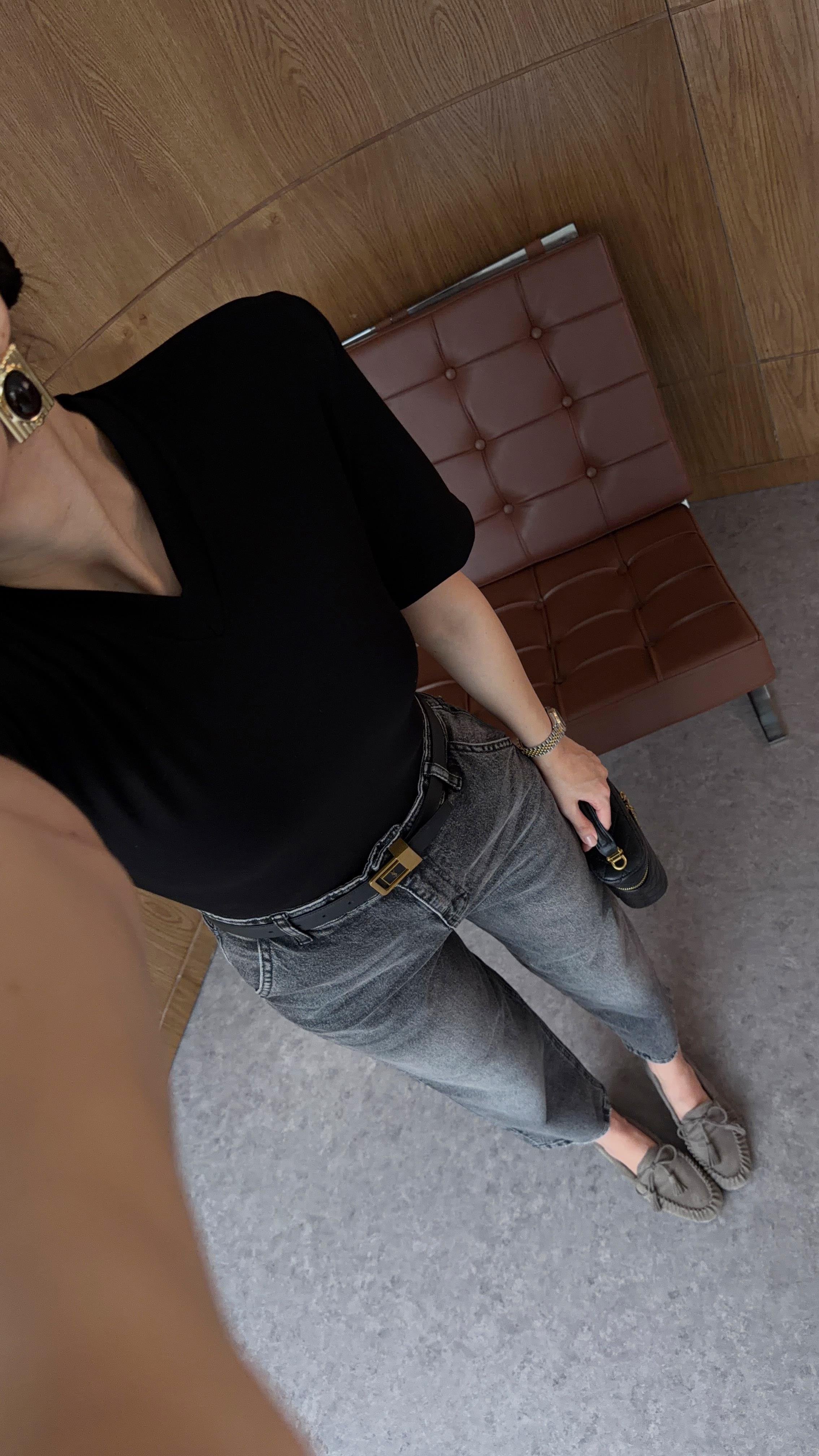 Yıkamalı Antrasit Skater Jean