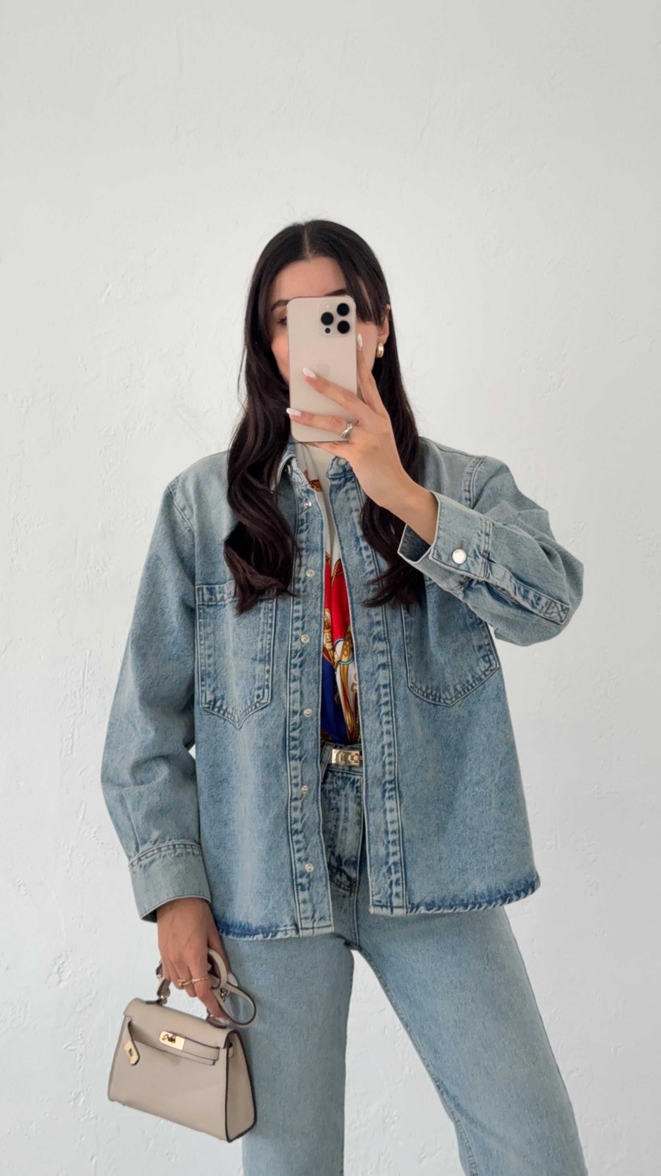 Yıkamalı Denim Ceket