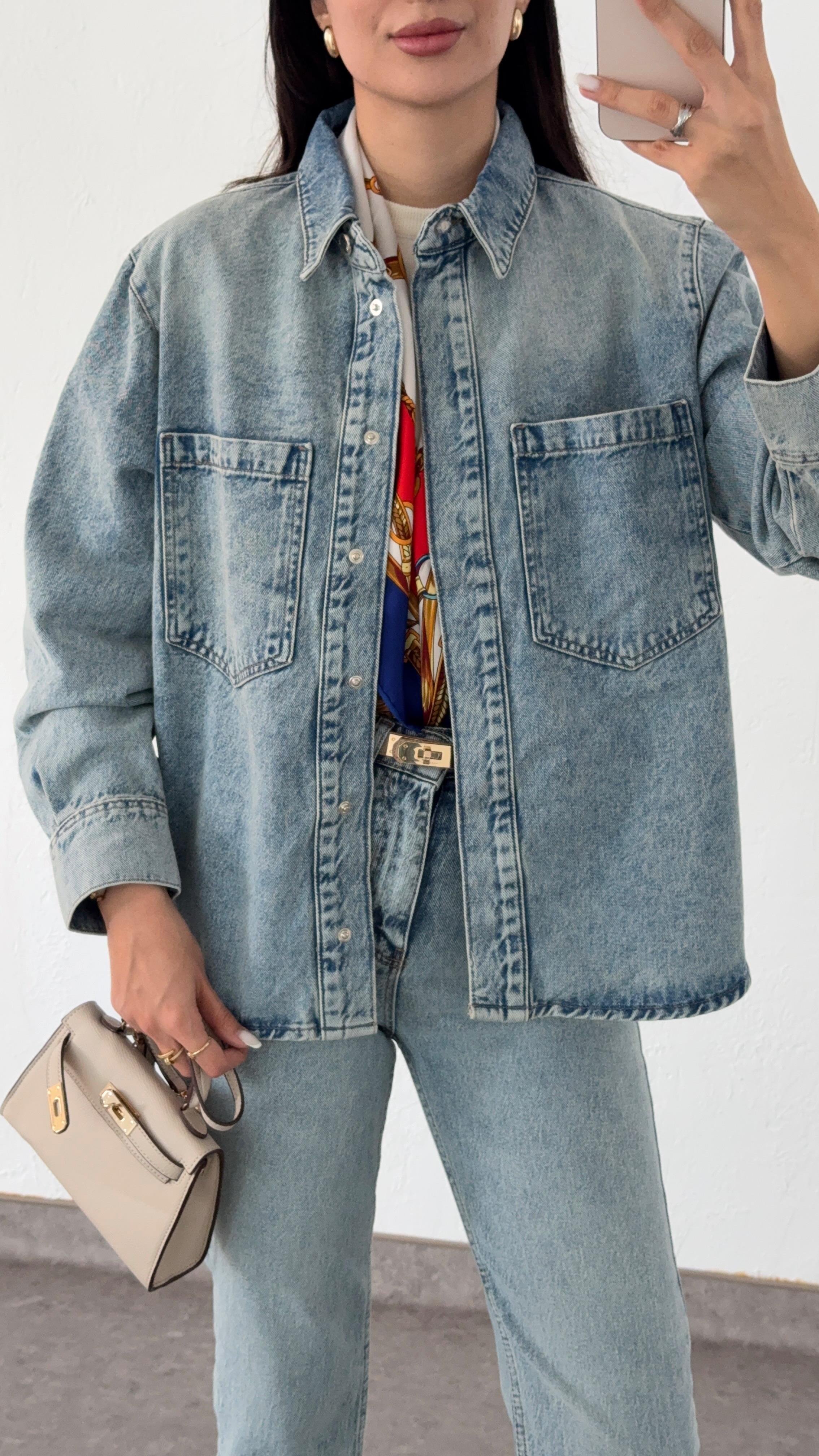 Yıkamalı Denim Ceket