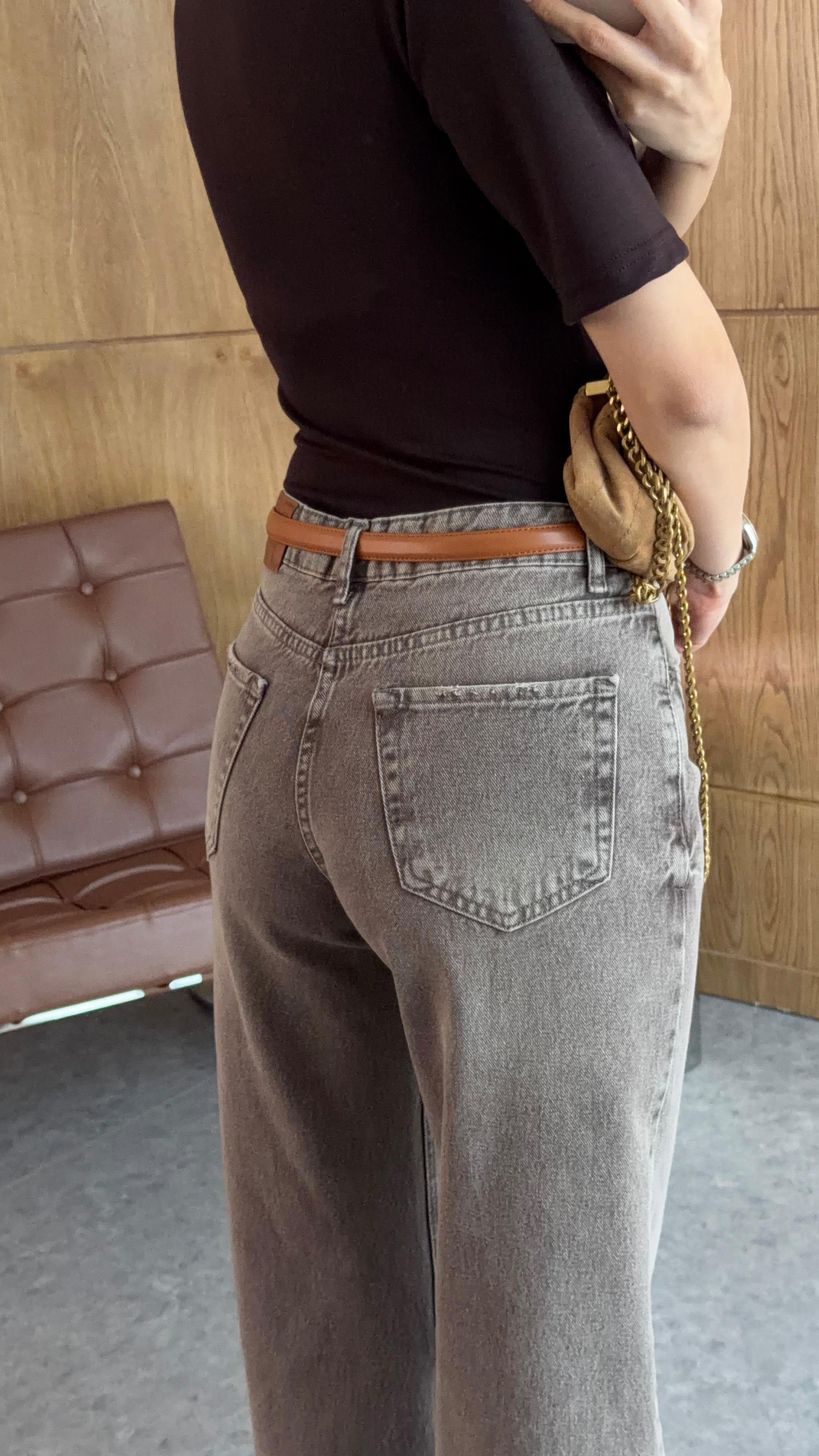 Yıkamalı Kahve Tintli Jean