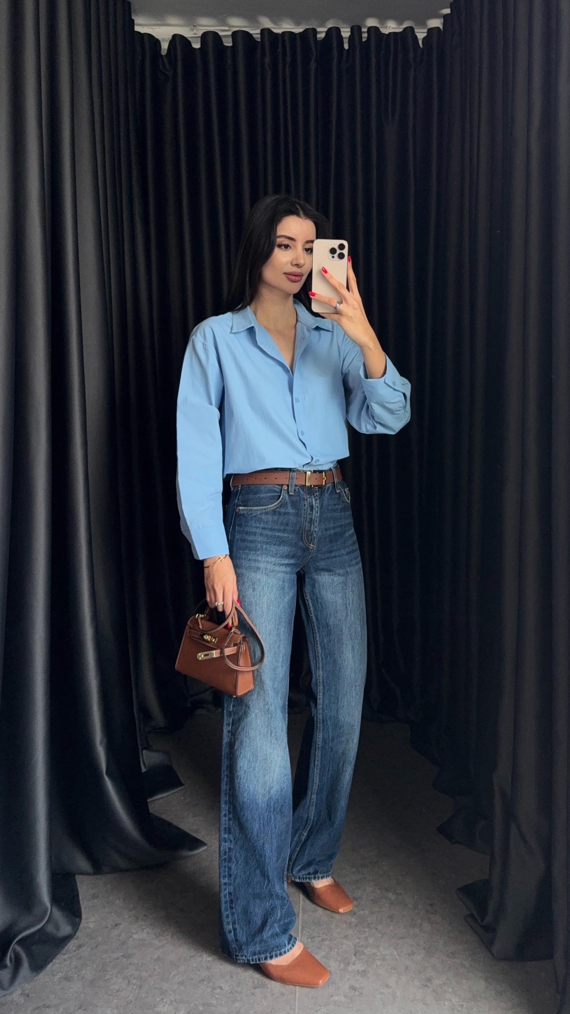 Yıkamalı Koyu Mavi Jean