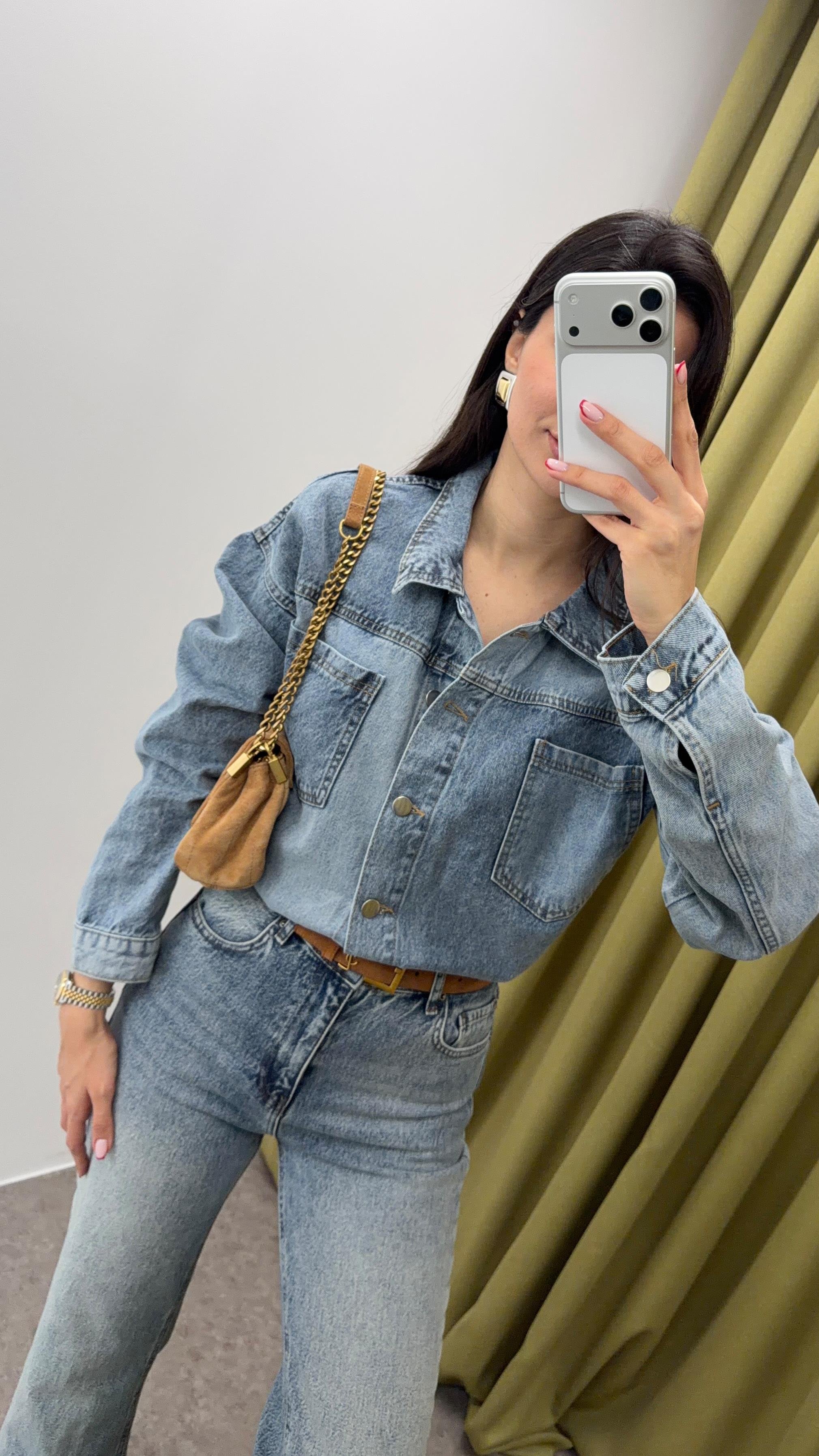 Yıkamalı Mavi Ceket