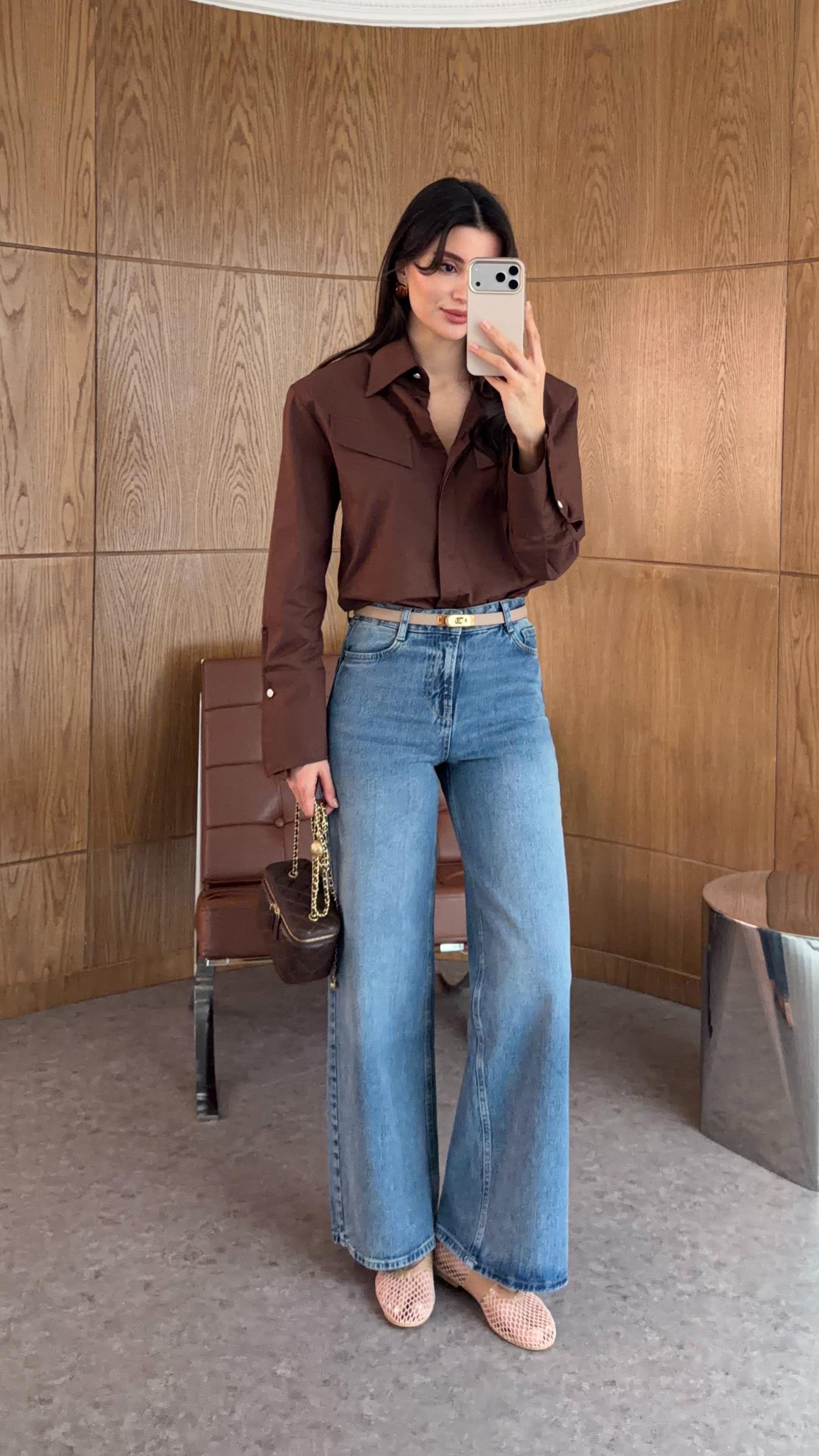 Yıkamalı Mavi Palazzo Jean