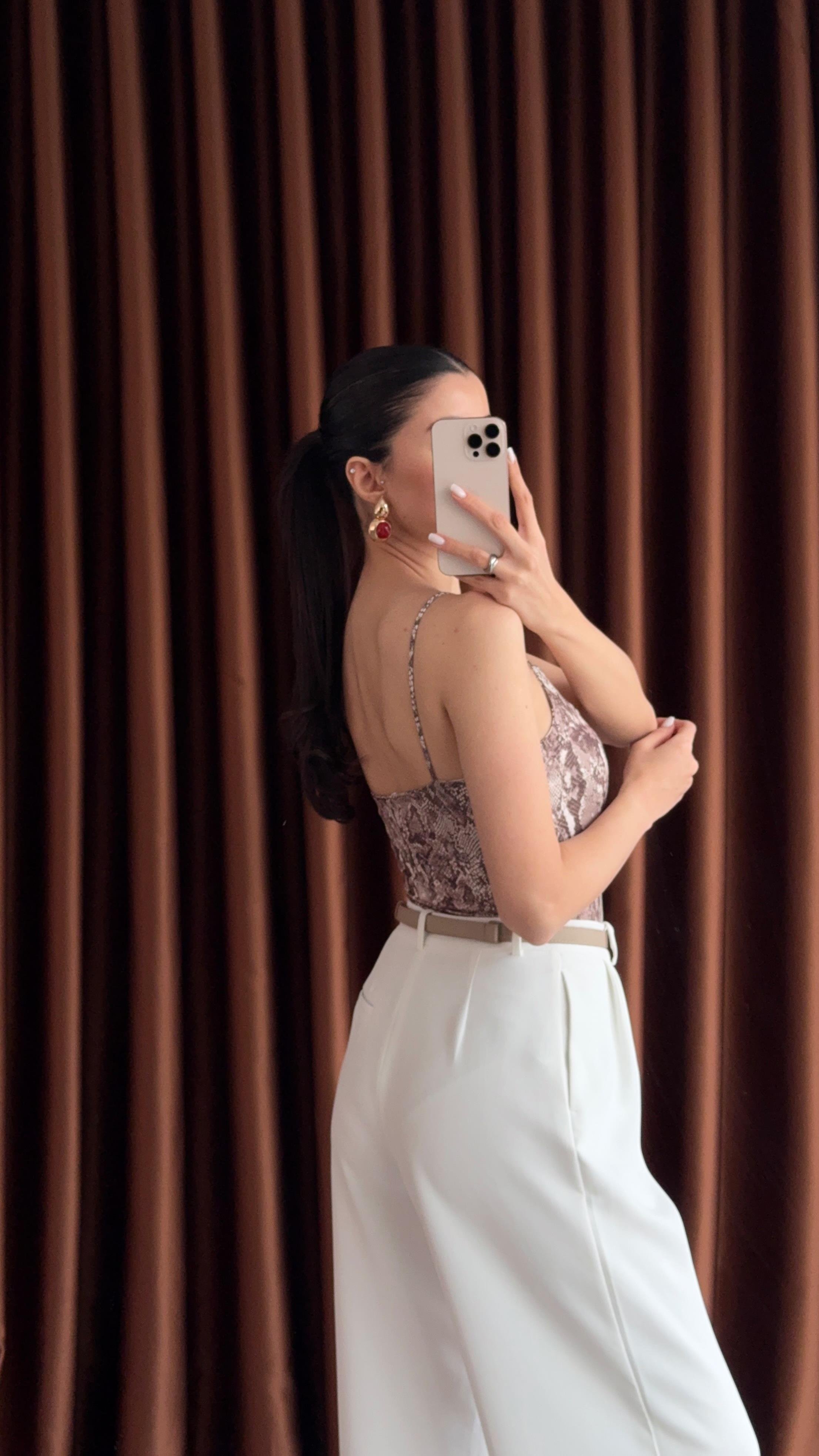 Yılan Desen Bodysuit
