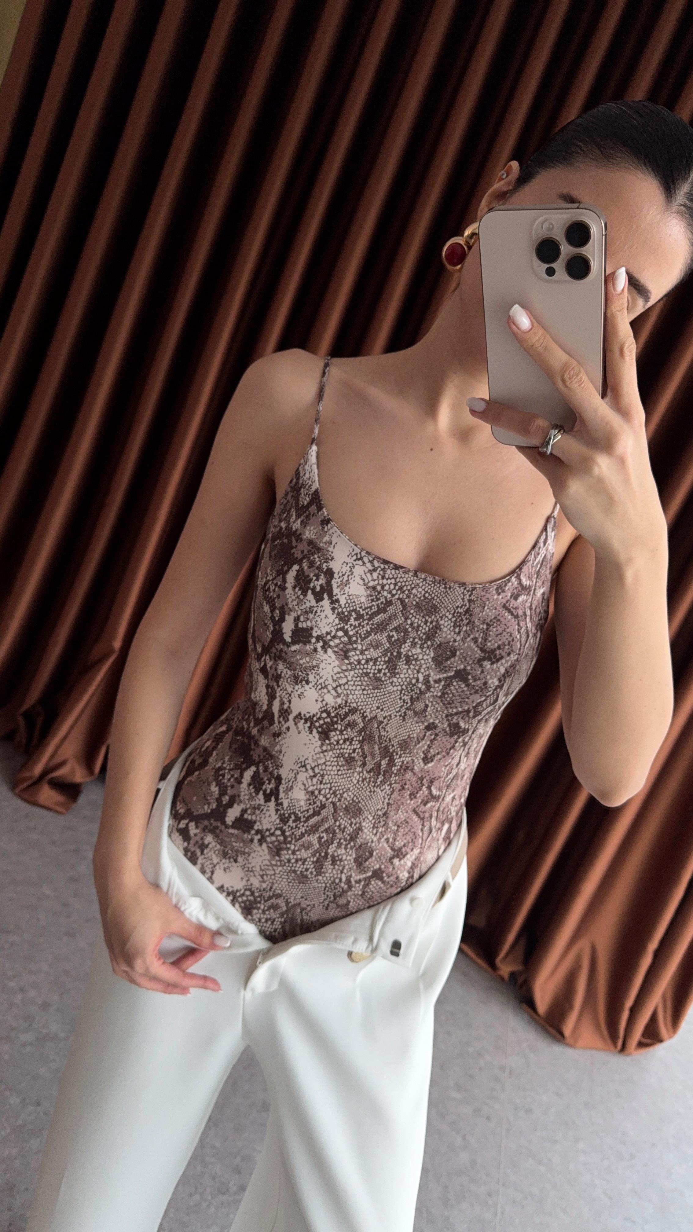 Yılan Desen Bodysuit