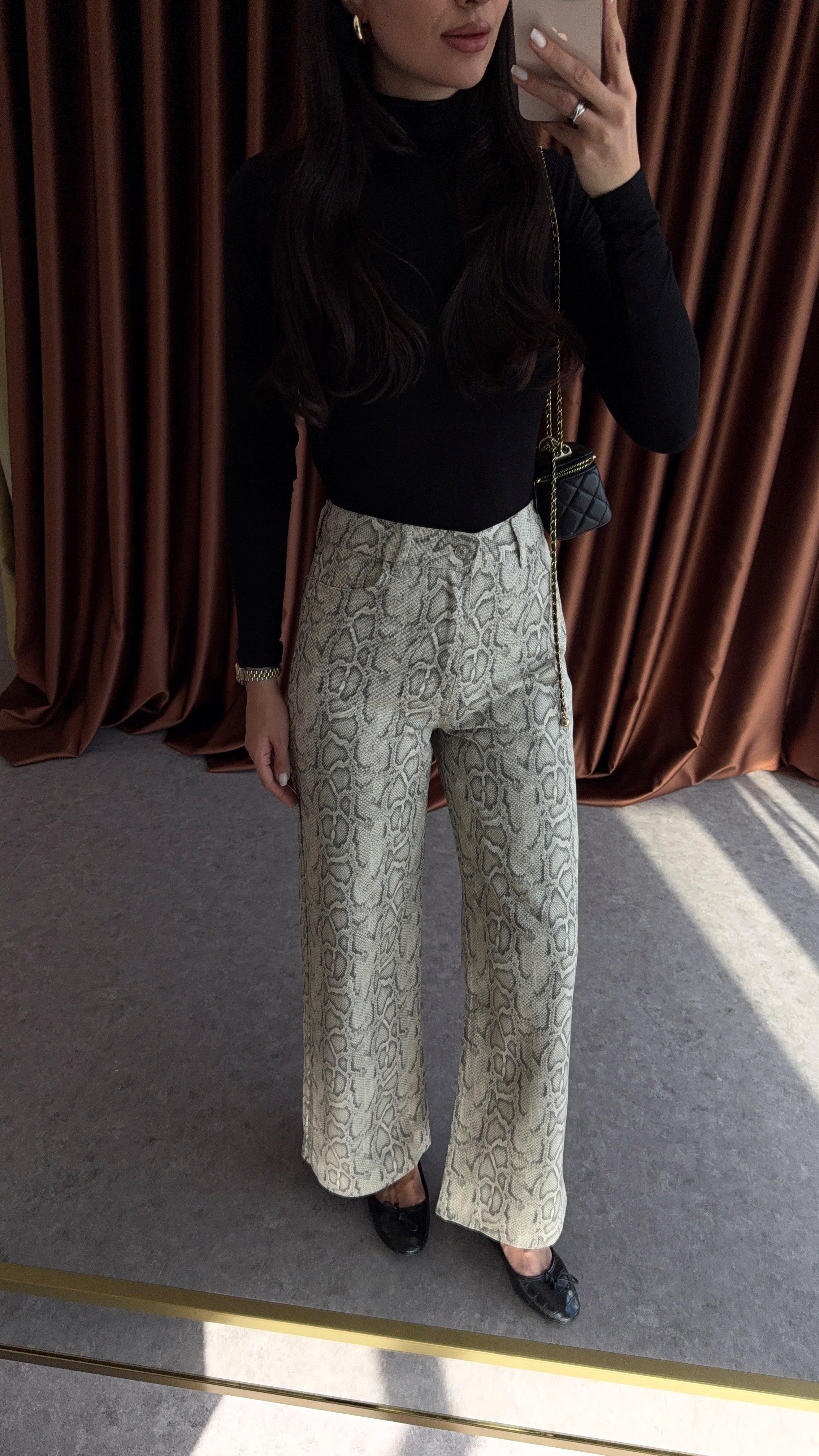Yılan Desenli Denim