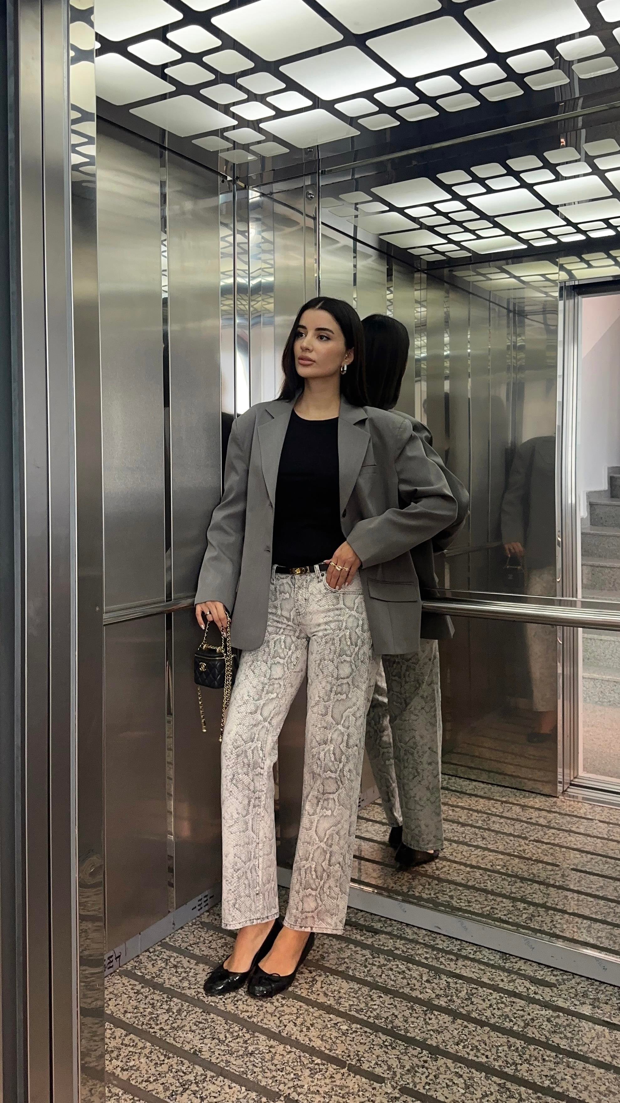 Yılan Desenli Jean