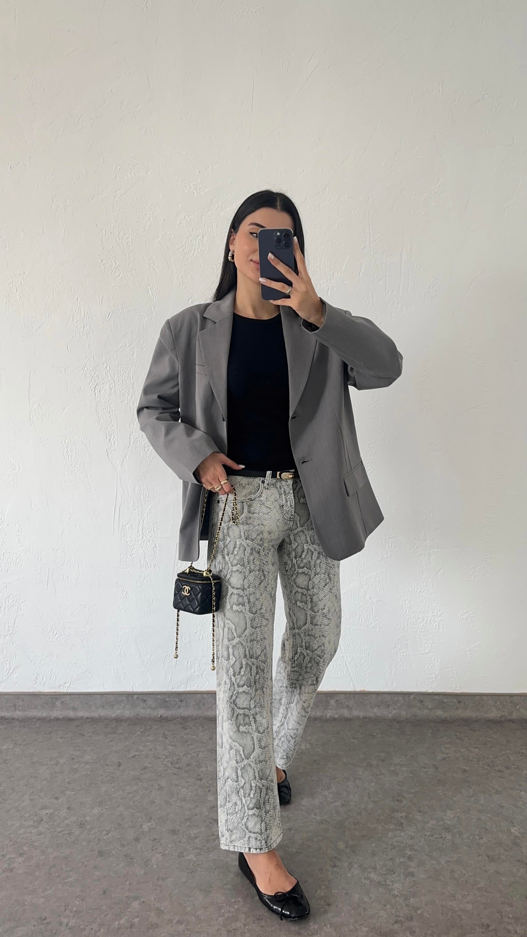 Yılan Desenli Jean