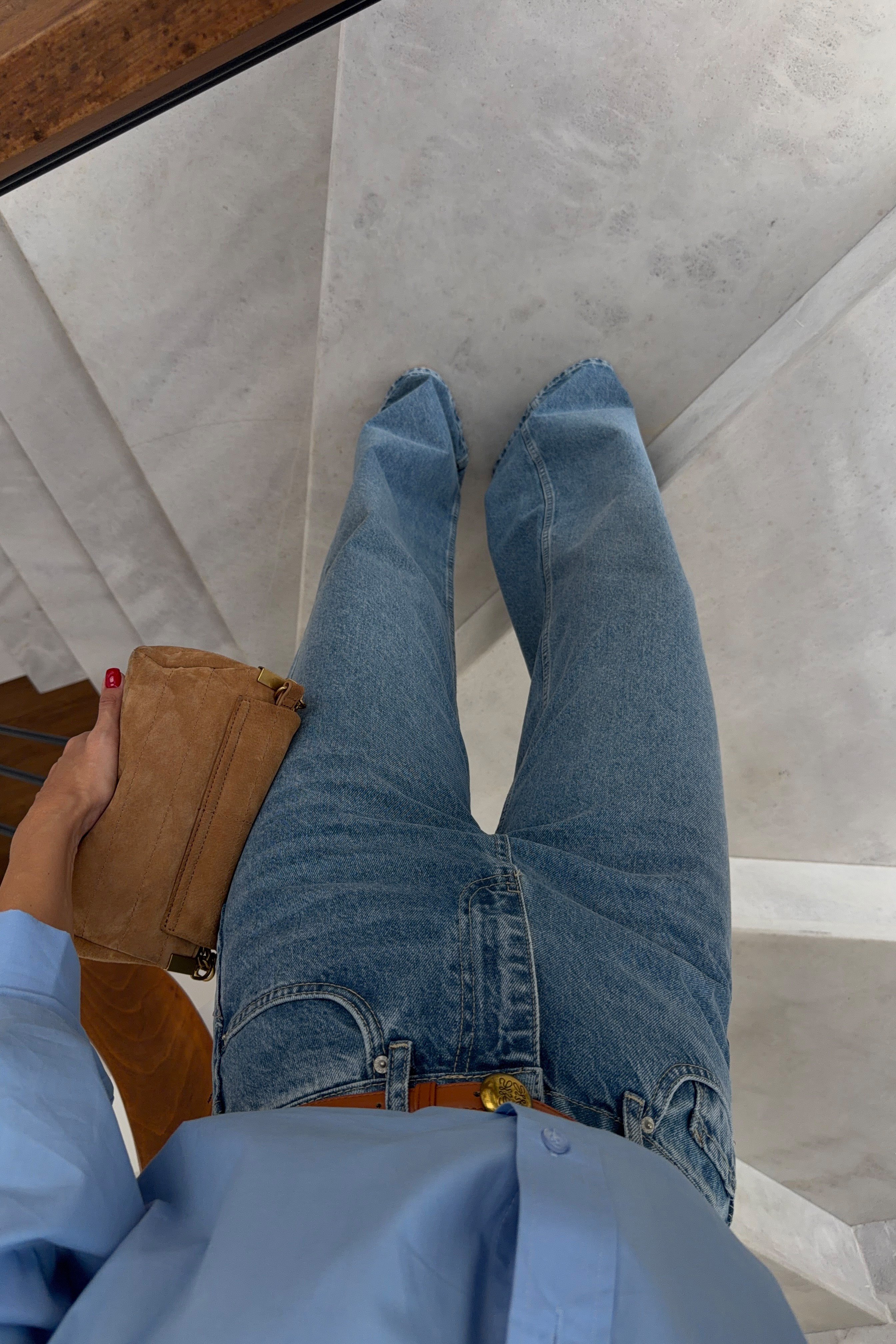 Yüksek Bel Açık Yıkamalı Wide Leg Jean