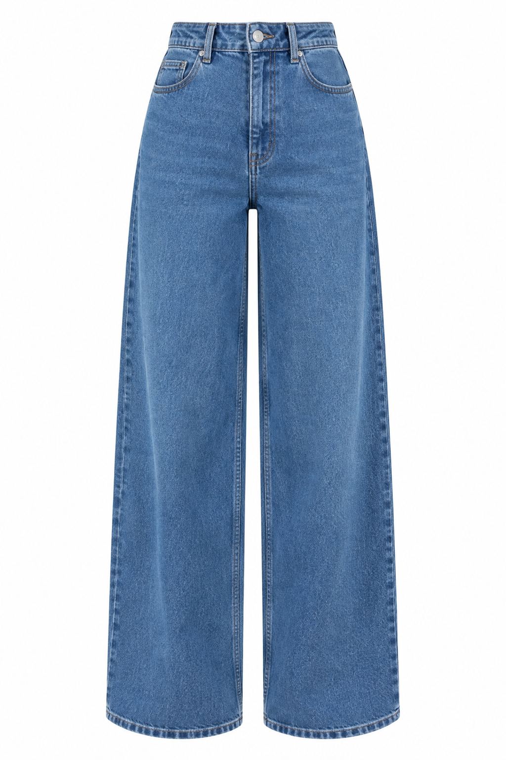 Yüksek Bel Koyu Yıkamalı Wide Leg Jean