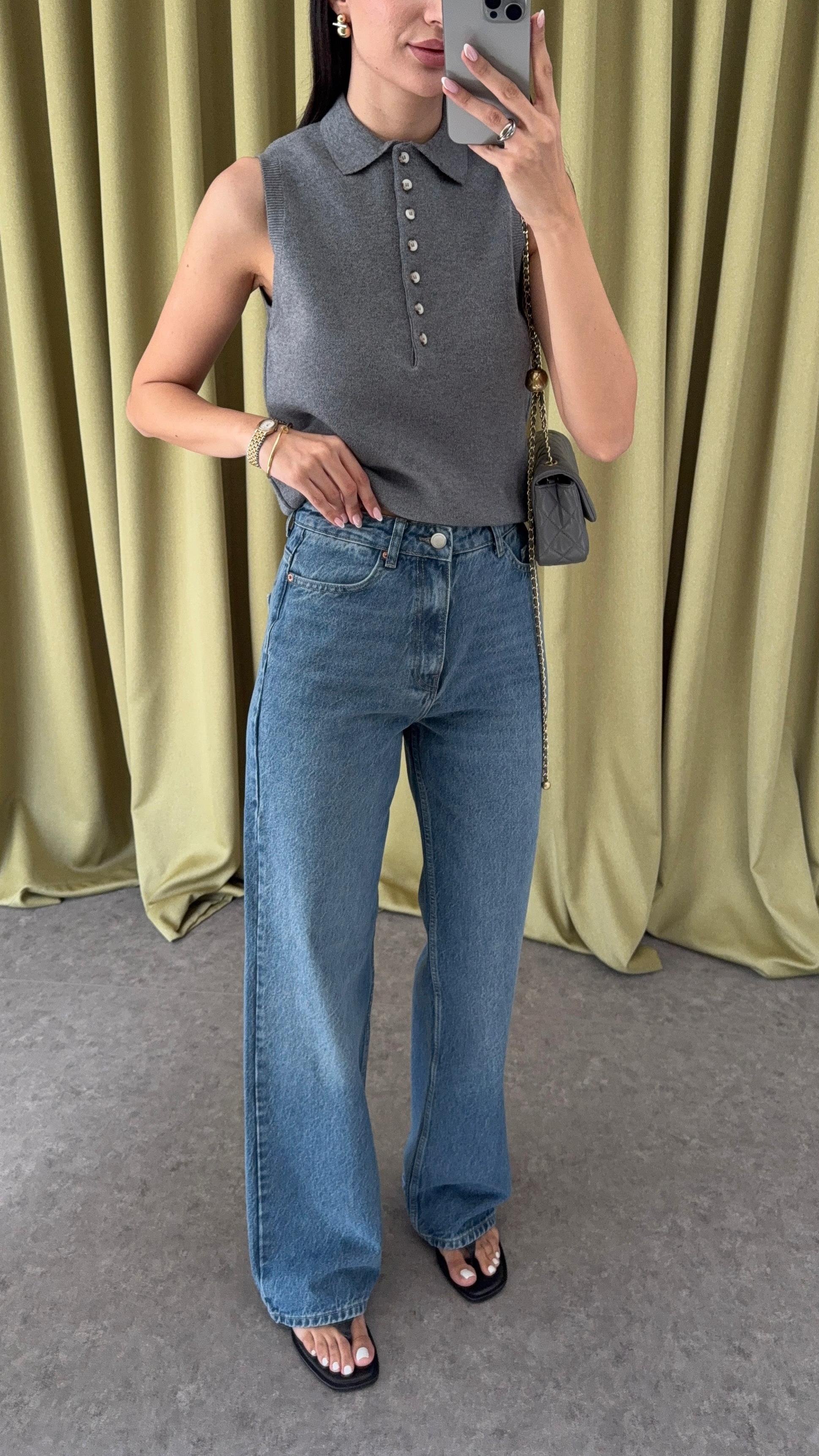 Yüksek Bel Straight Jean