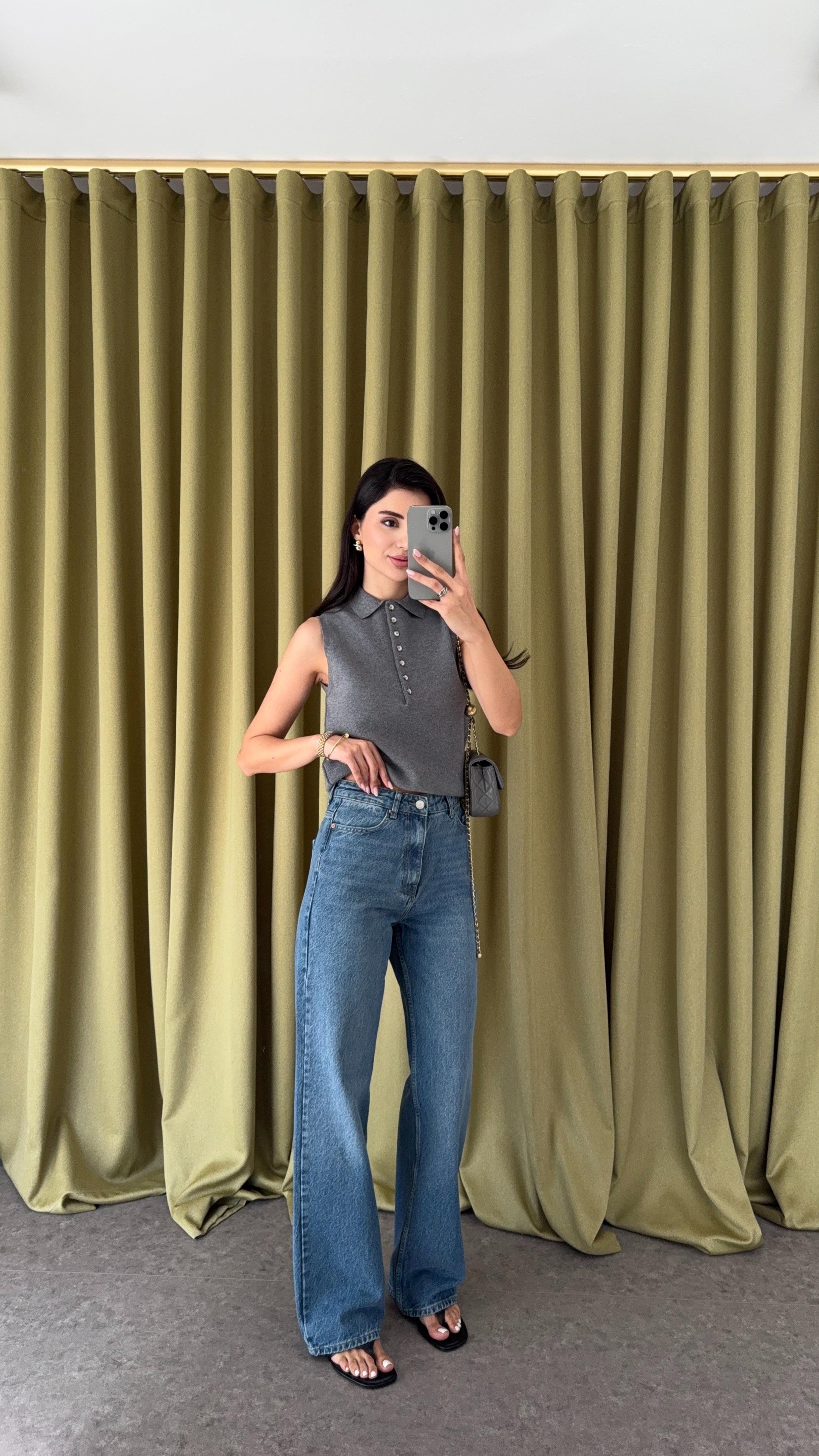 Yüksek Bel Straight Jean