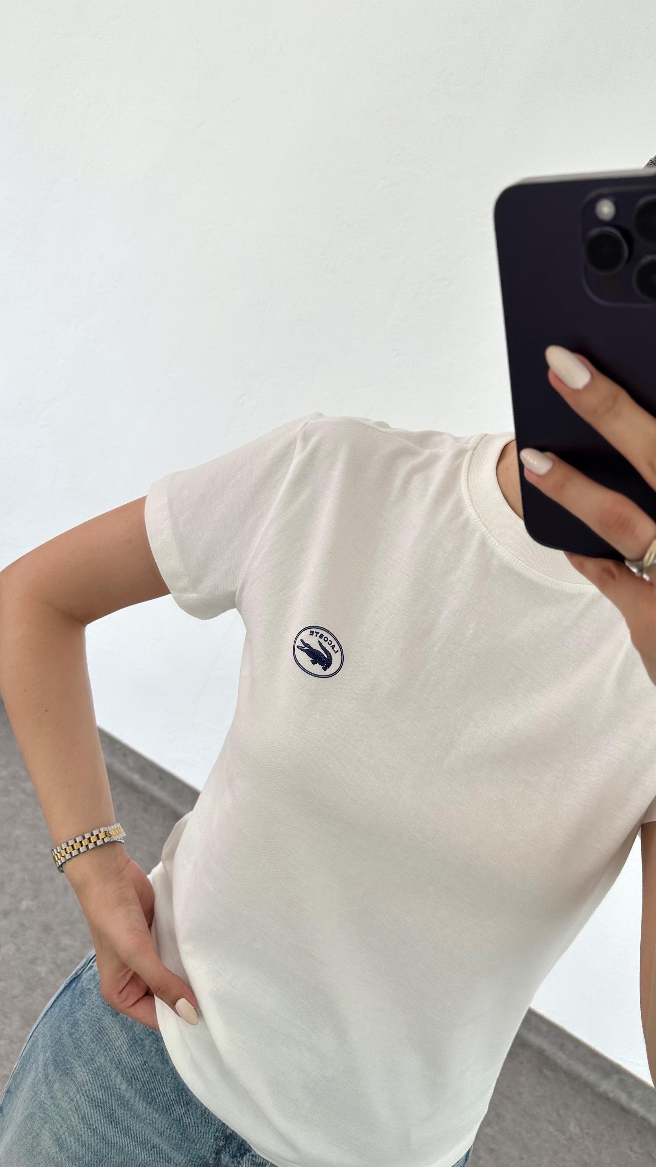 Yuvarlak Logolu Cost Beyaz Tshirt