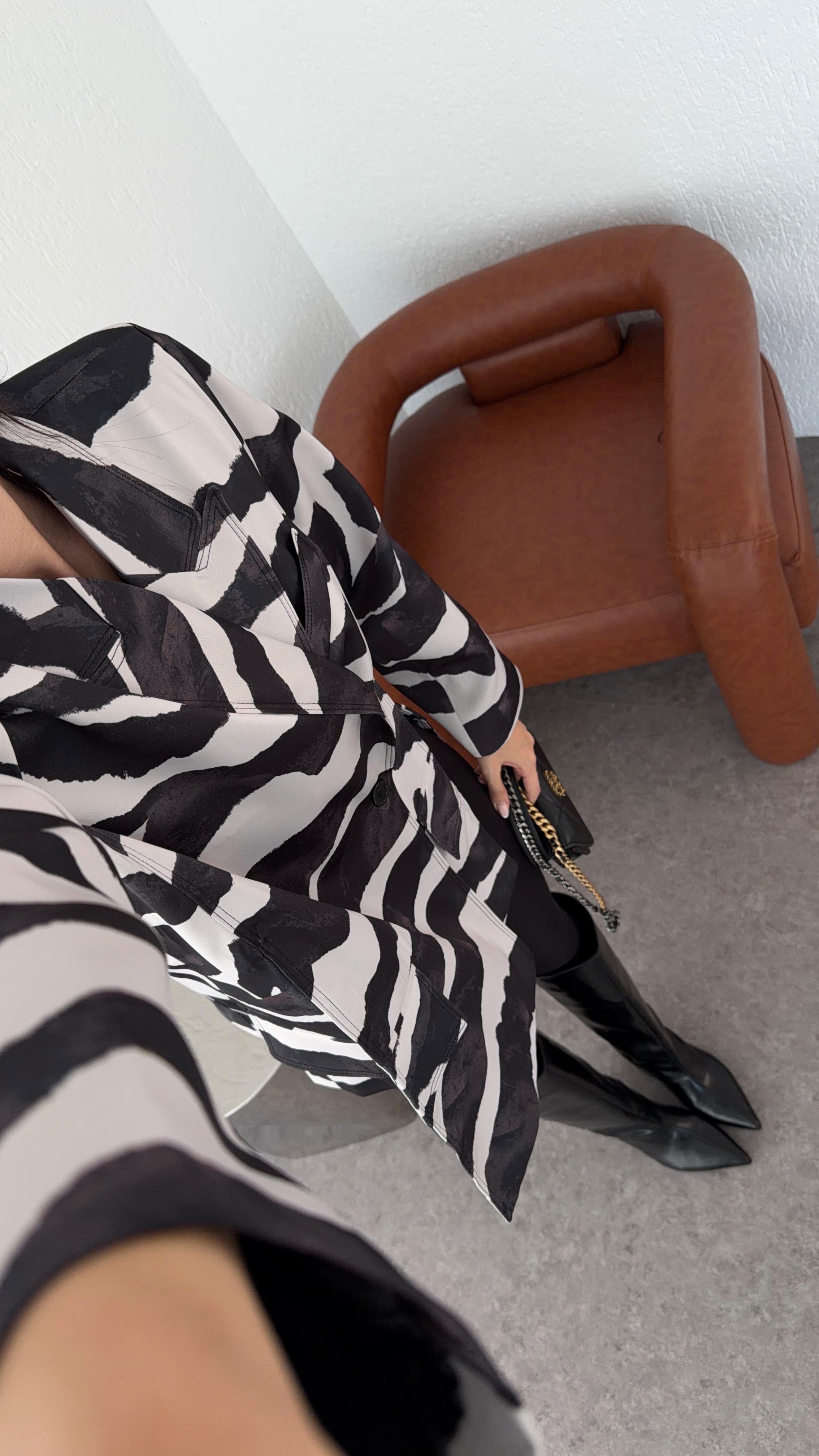 Zebra Saten Ceket
