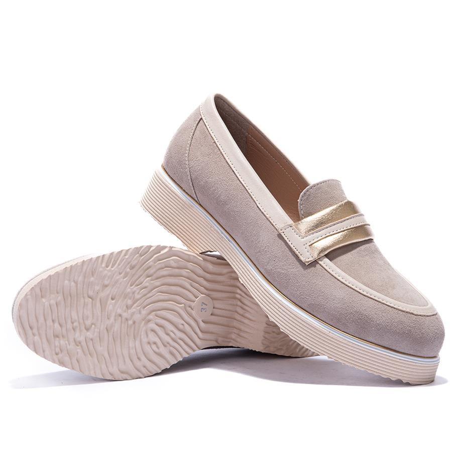 Gusse Brielle Kadın Hakiki Süet Deri Loafer Ayakkabı K151109-2