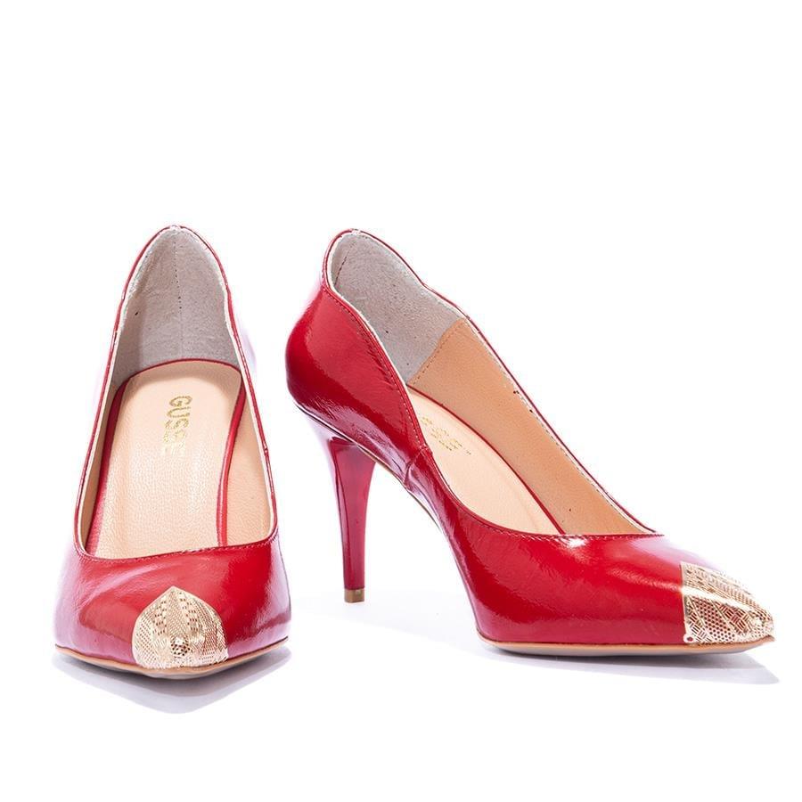 Gusse Gema Kadın Hakiki Rugan Deri Stiletto Ayakkabı-K1605M1-3