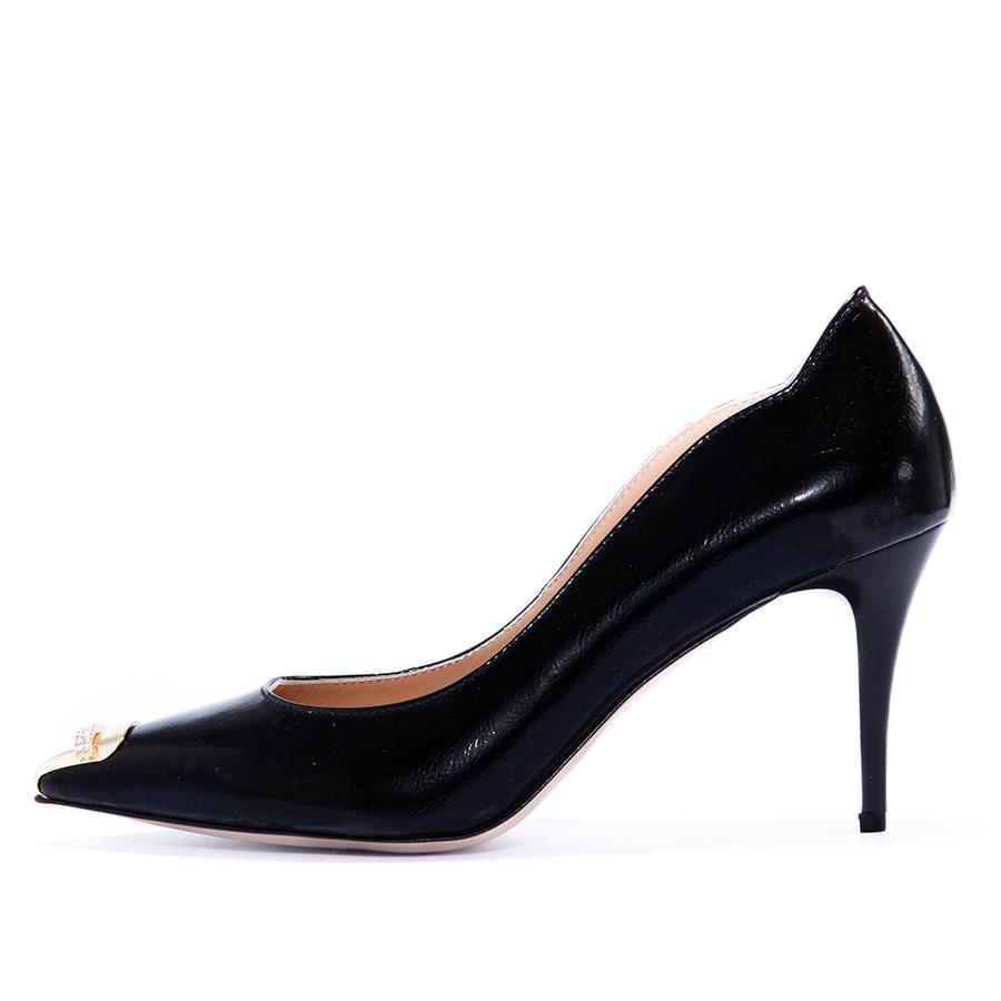 Gusse Gema Kadın Hakiki Rugan Deri Stiletto Ayakkabı-K1605MT1-3