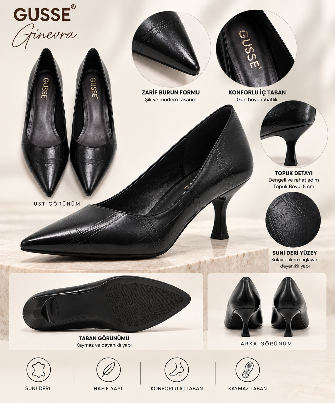 Gusse Ginevra Kadın Stiletto Ayakkabı 294-05SK
