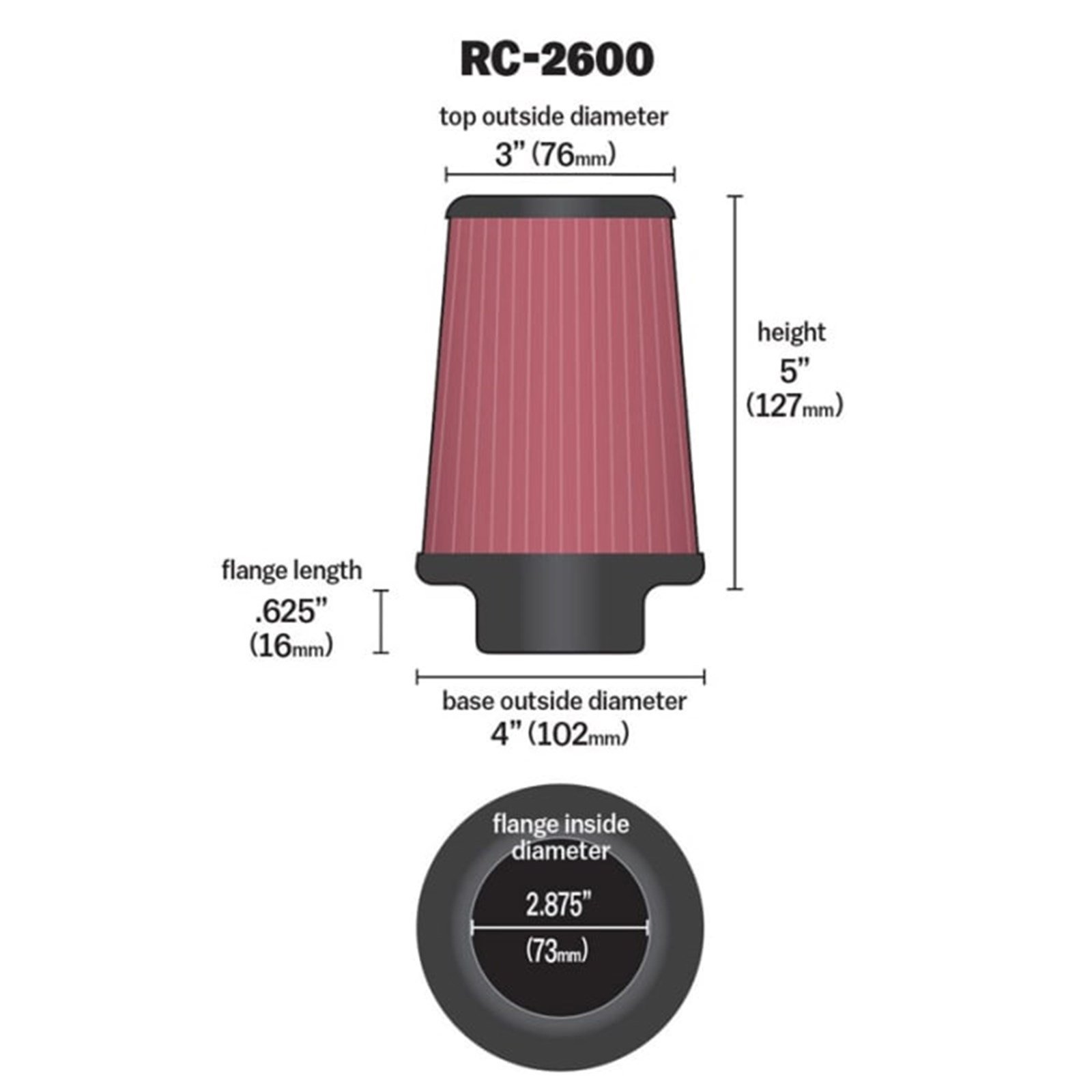 K-N  RC-2600 UNİVERSAL CHROME FİLTER