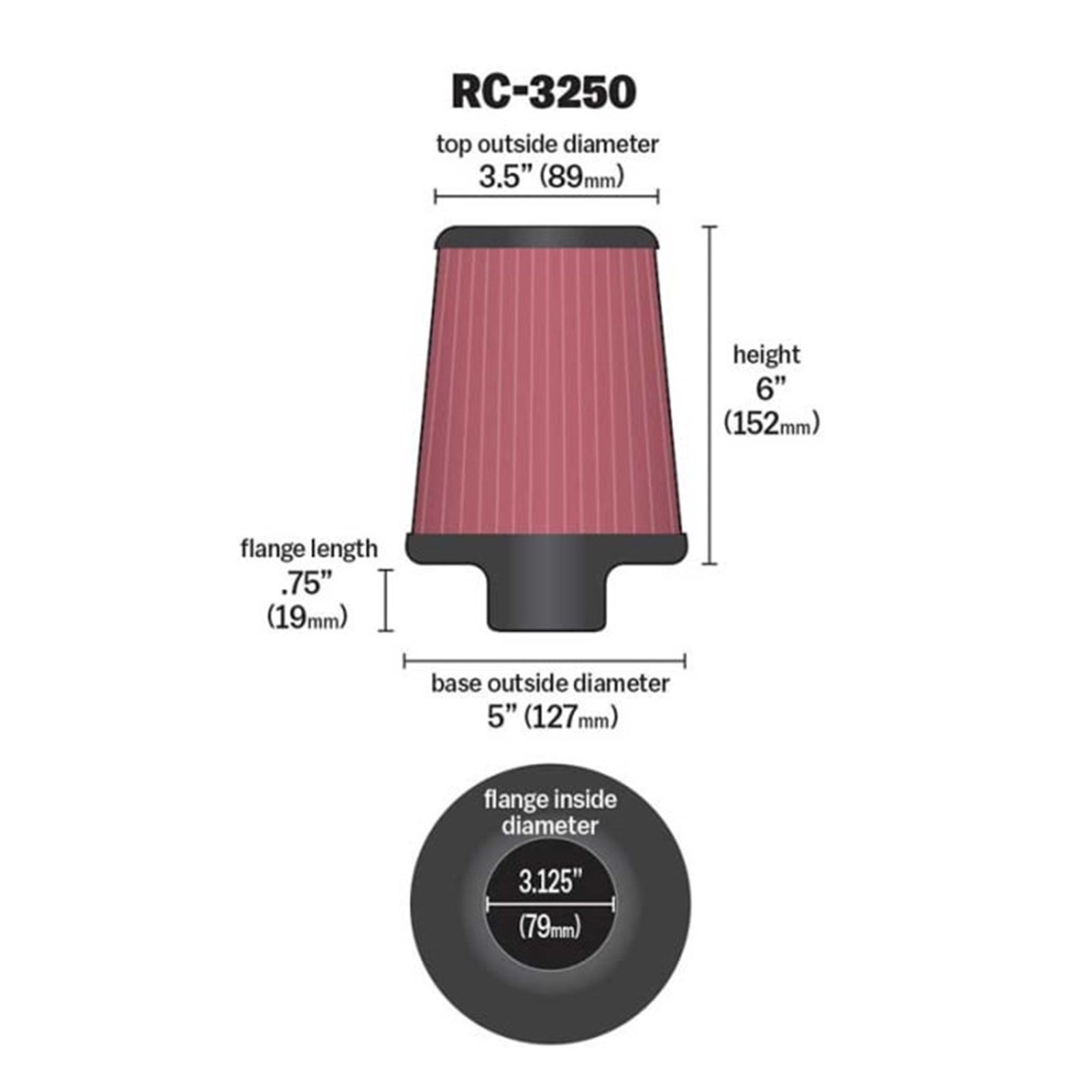 K-N  RC-3250 UNİVERSAL CHROME FİLTER