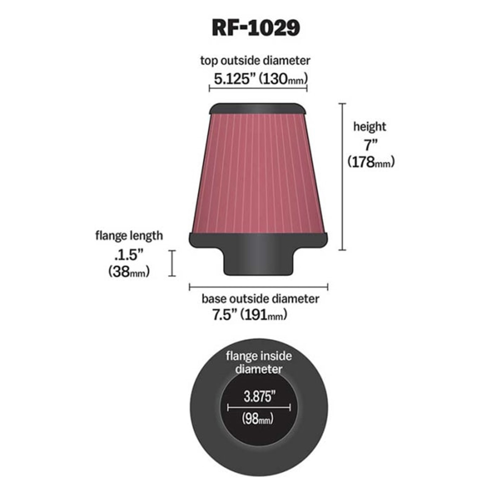 K-N  RF-1029  UNIVERSAL HAVA FİLTRESİ