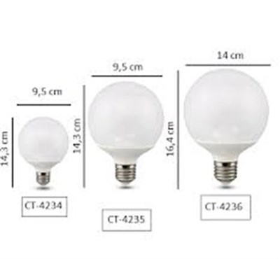 CT4234 12W BEYAZ G95 GLOP LED AMPUL E27 CATA