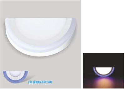 CT5157 OKYANUS YARIM AY LEDLİ 12W BEYAZ SIVA ÜSTÜ APLİK CATA