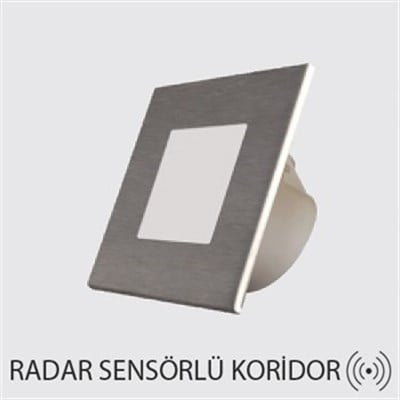 CT5173 1.5W BEYAZ KARE LEDLİ RADAR SENSÖRLÜ KORİDOR ARMATÜRÜ CATA (GEÇMELİ KASAYA UYGUNDUR)