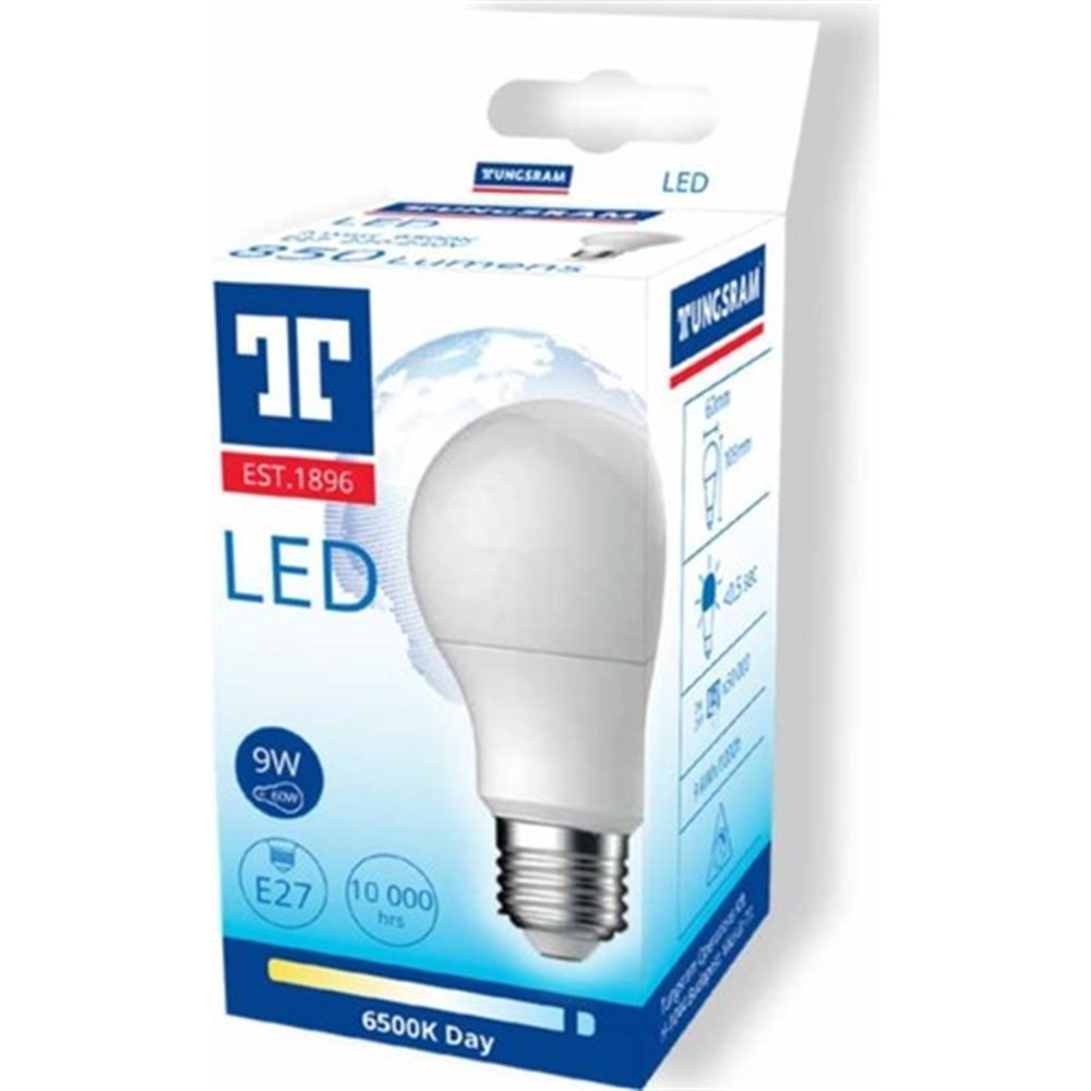 LED 9W/865 A60 850LM TUNGSRAM