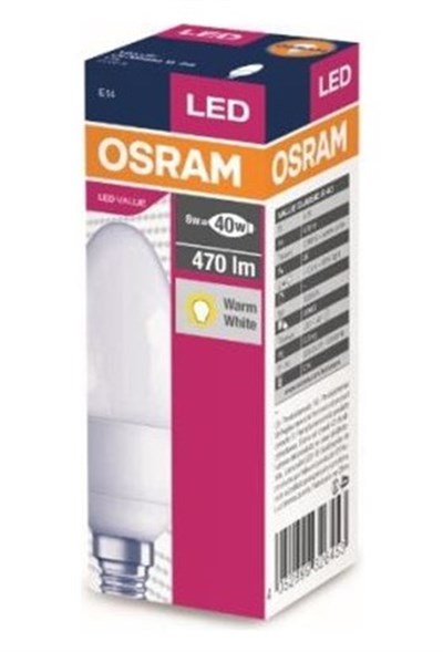 OSRAM LED 5.7W MUM (BUJİ) 827 SARI AMPUL E14