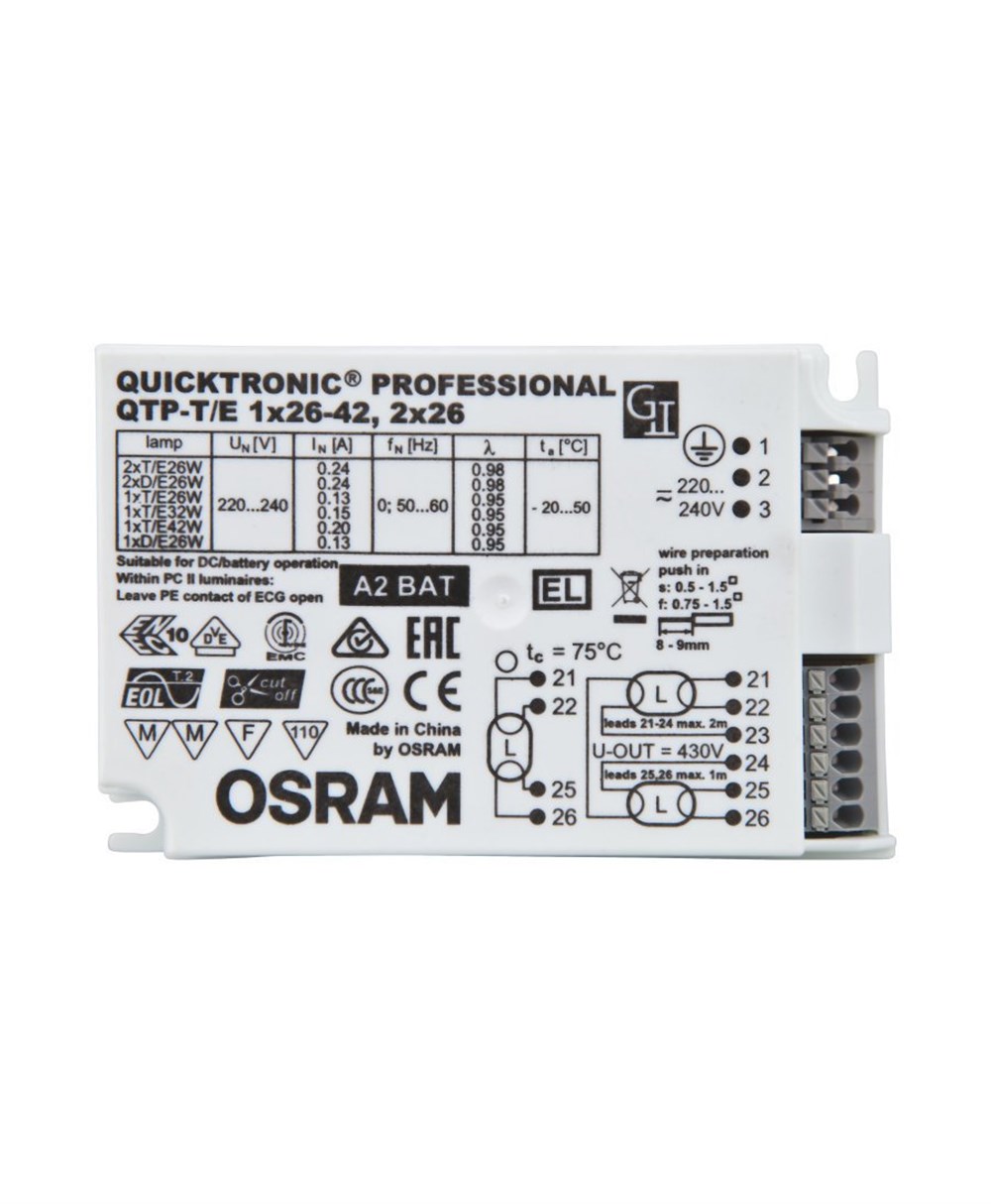 QTP-T/E 1x26, 2x26/220-240 ELEKTRONİK BALAST OSRAM