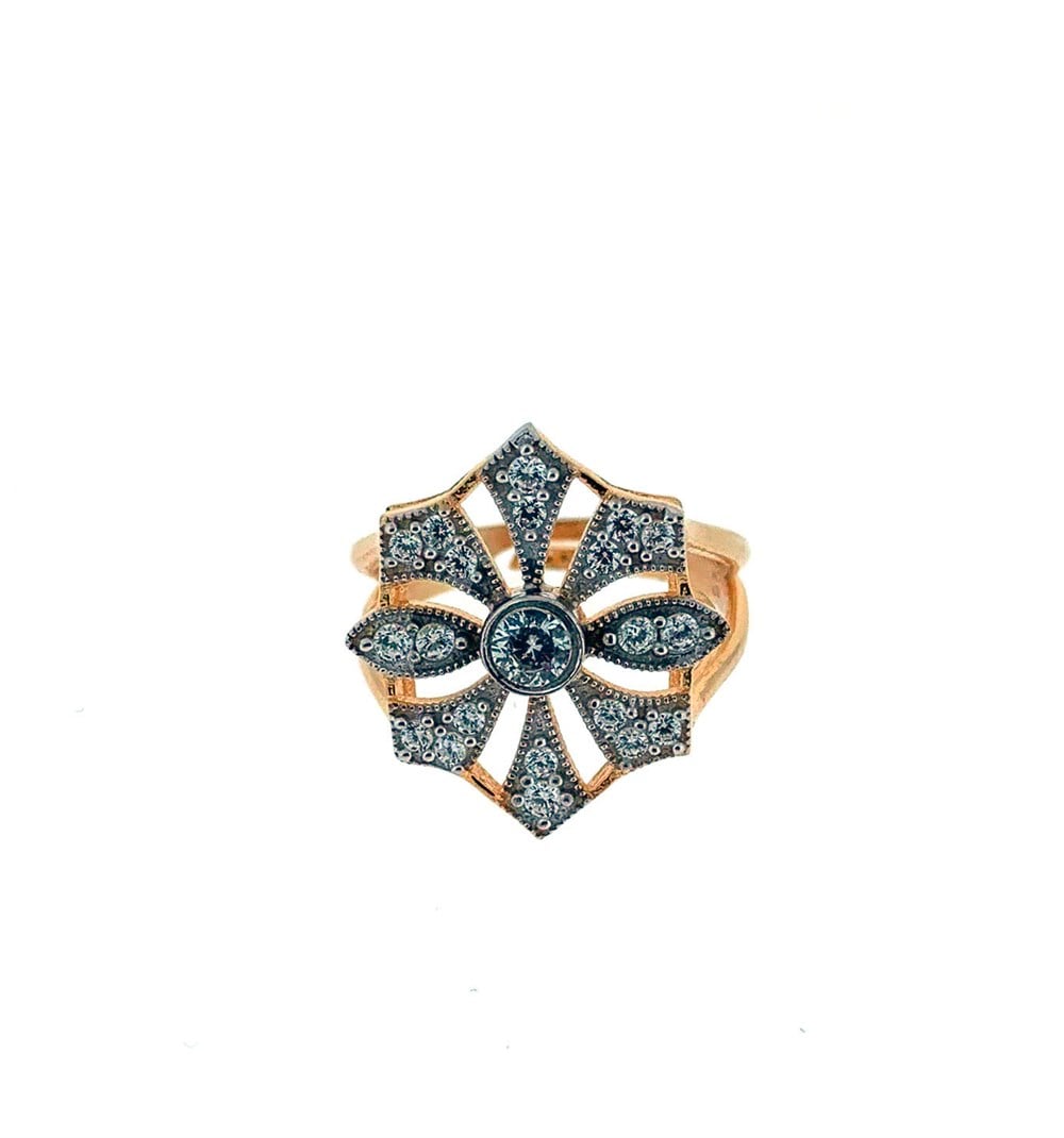 YüzükVintage Çiçek  Serçe Parmak Yüzük