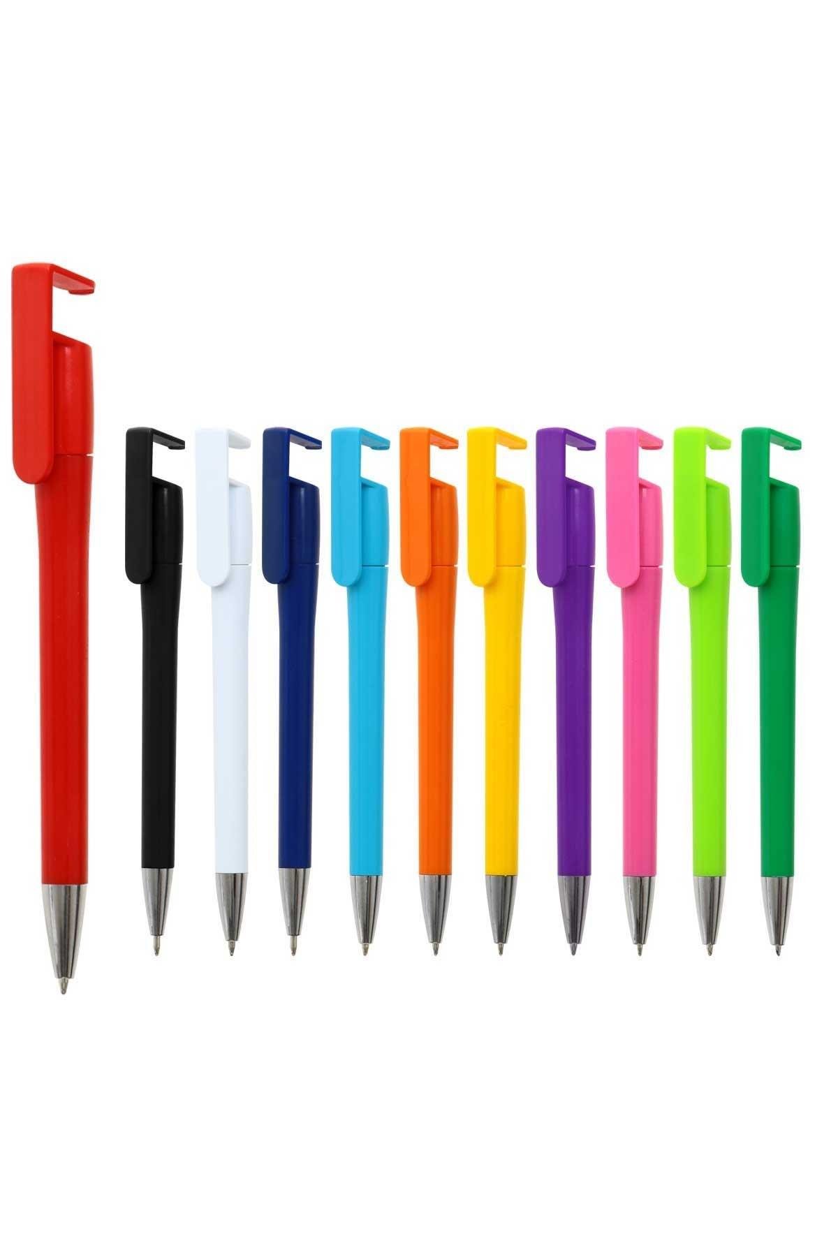 Promosyon Baskılı Telefon Standlı Plastik Tükenmez Kalem-PB1474