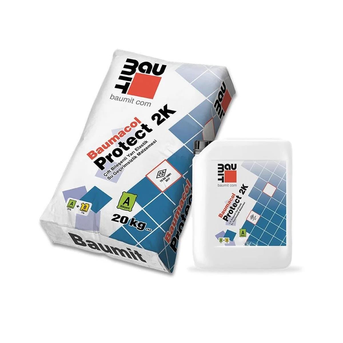 Baumit Baumacol Protect 2K Çift Bileşen Tam Elastik Sürme İzolasyon Malzemesi 30 KG