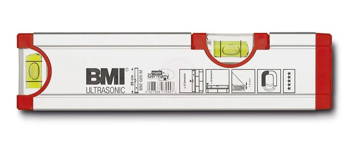 BMI 692020M Ultrasonic Mıknatıslı Su Terazisi 20 CM