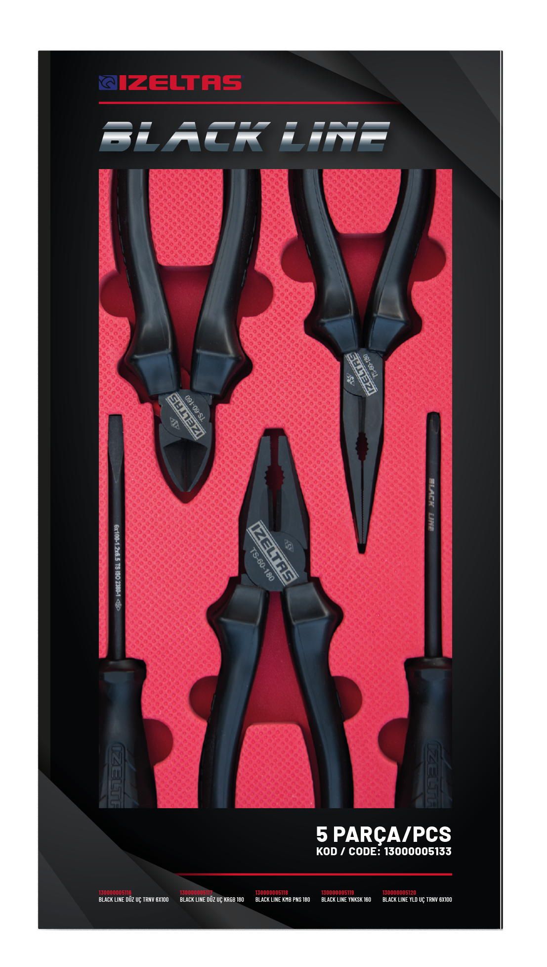 İzeltaş Black Line Set 5 Parça