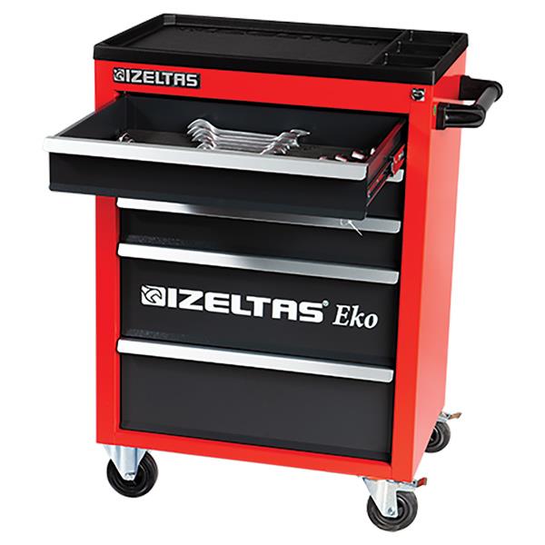 İzeltaş Eko Serisi Takım Dolabı 7 Çekmeceli Mavi Gövde - Gri Çekmece