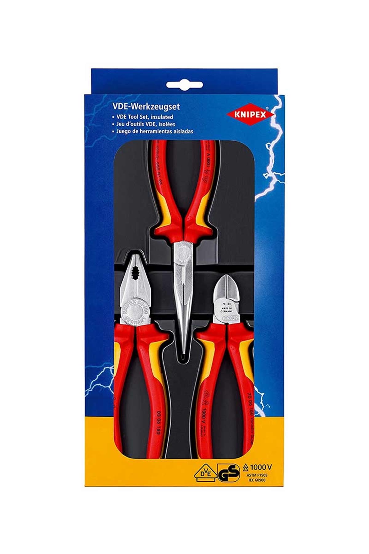 Knipex 00 20 12 - 3'lü VDE Pense Seti