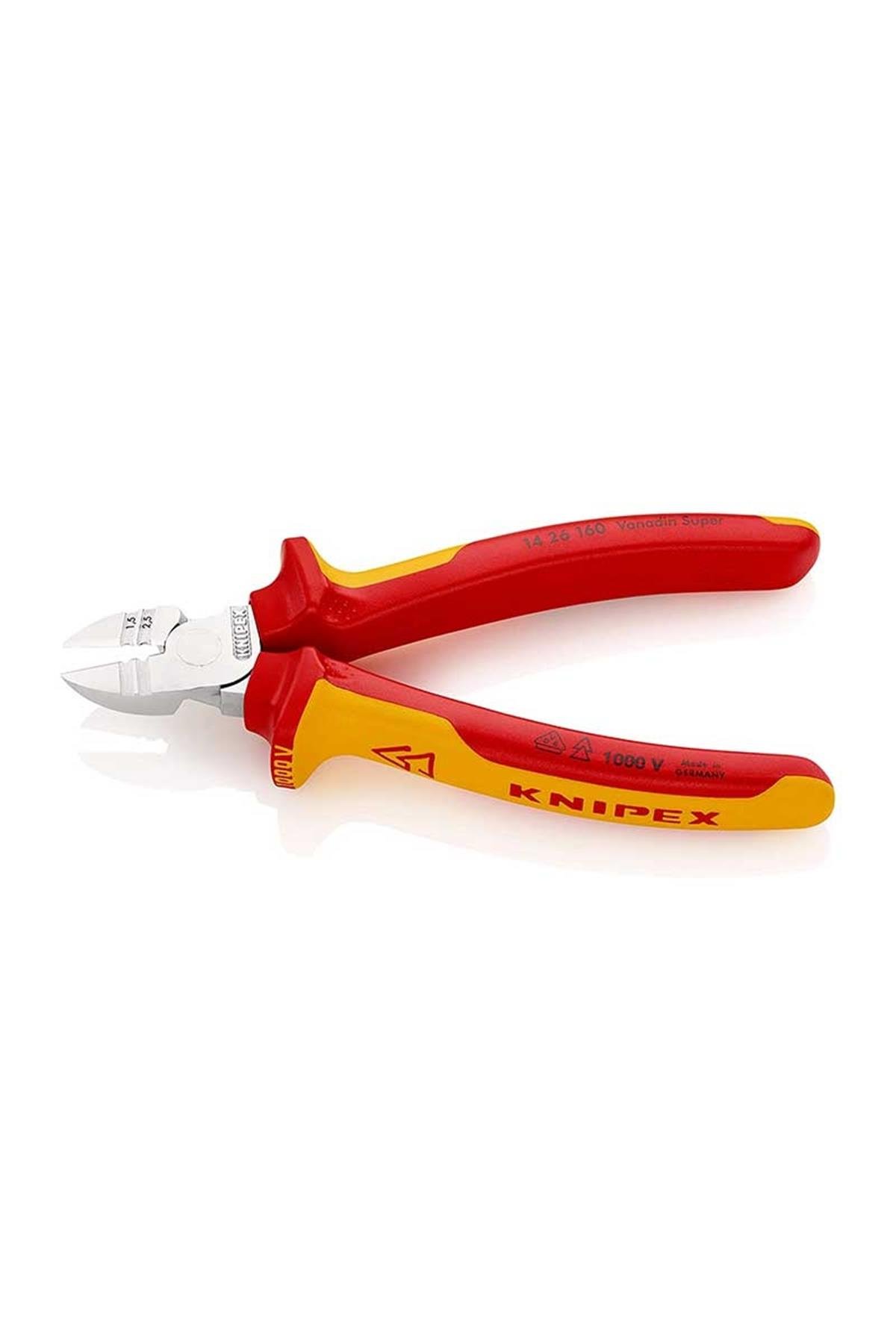 Knipex 14 26 160 VDE Sıyırıcılı Yan Keski