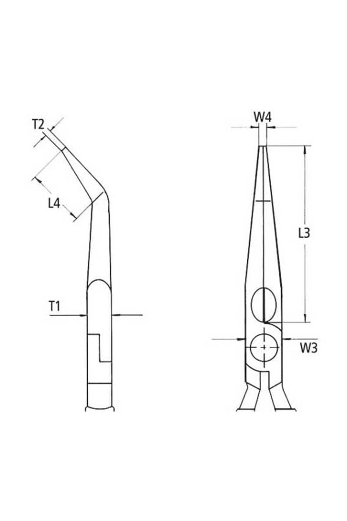 Knipex 26 26 200 VDE Eğri Ağız Kargaburun