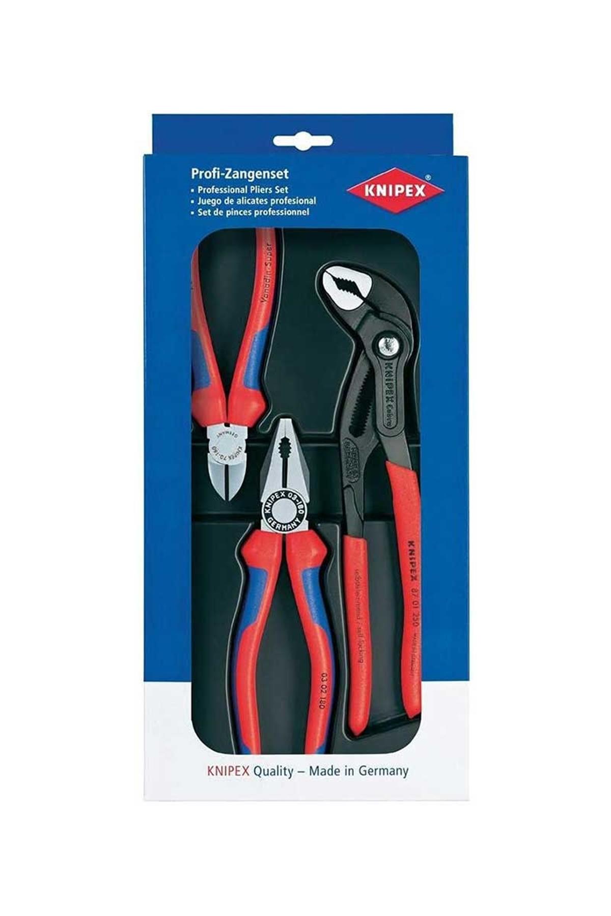 Knipex Kombine Pense + Yan Keski + Fort Pense Seti
